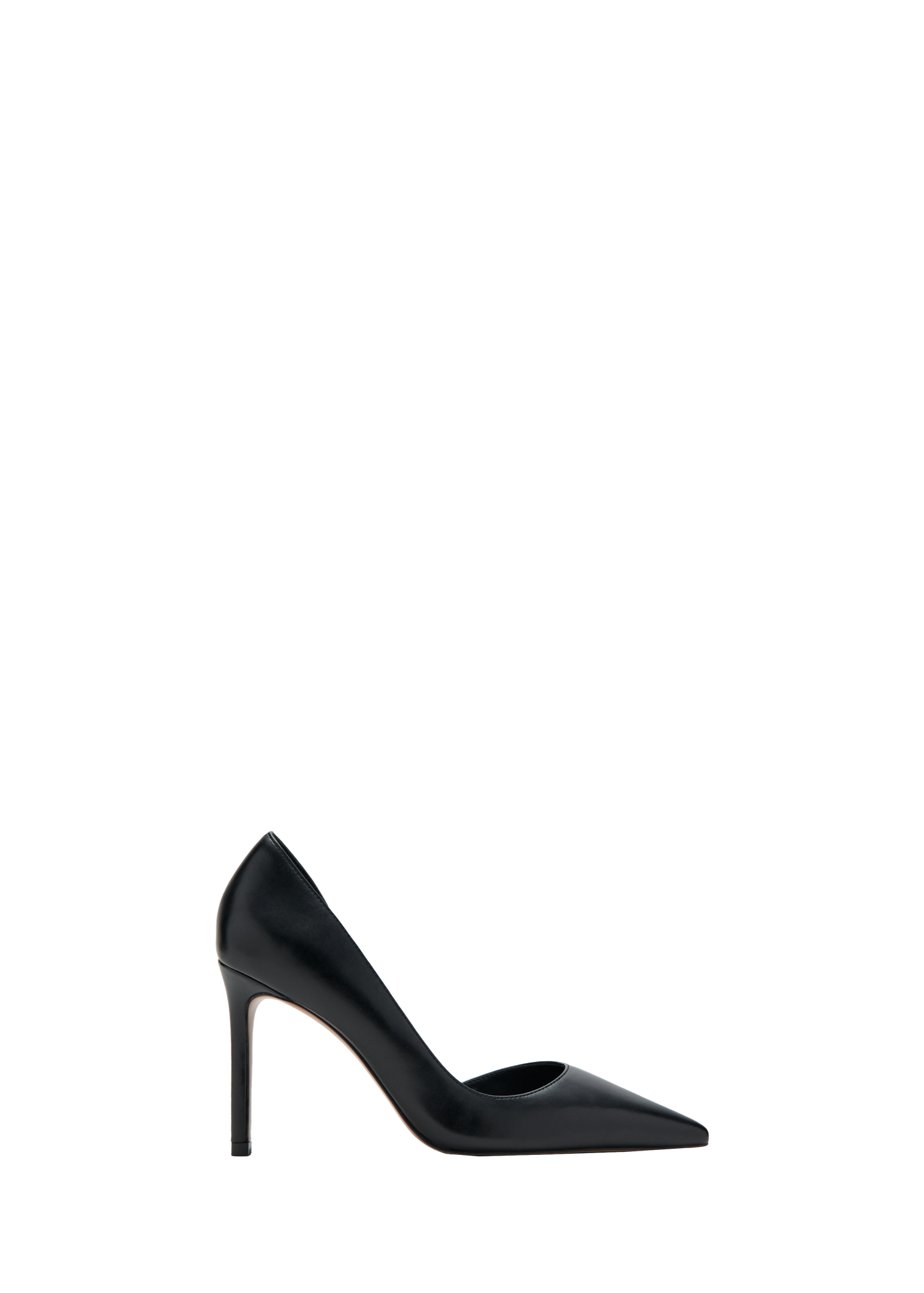 Asymmetrical Sleek Heeled Shoes - Black