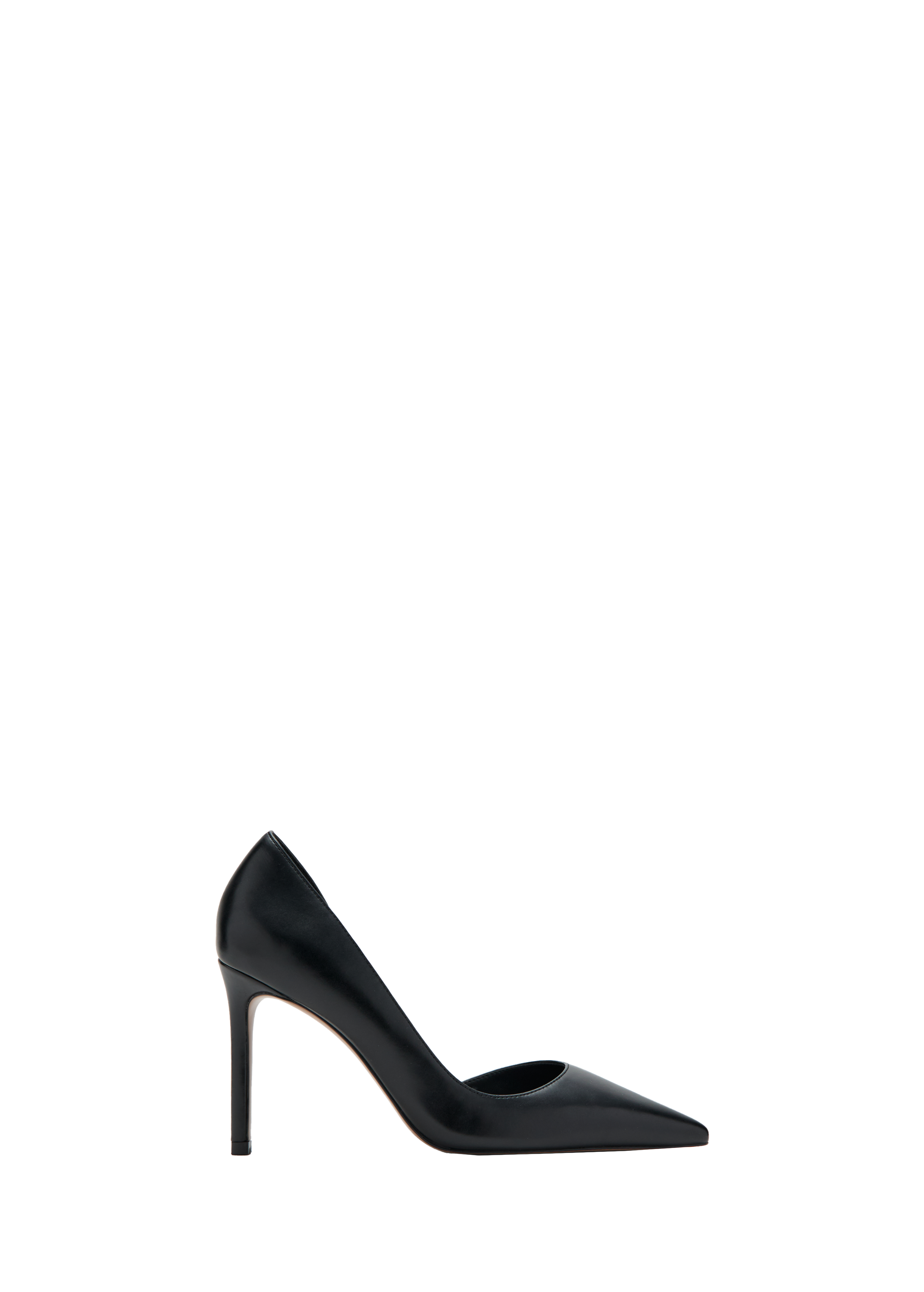 Asymmetrical Sleek Heeled Shoes - Black