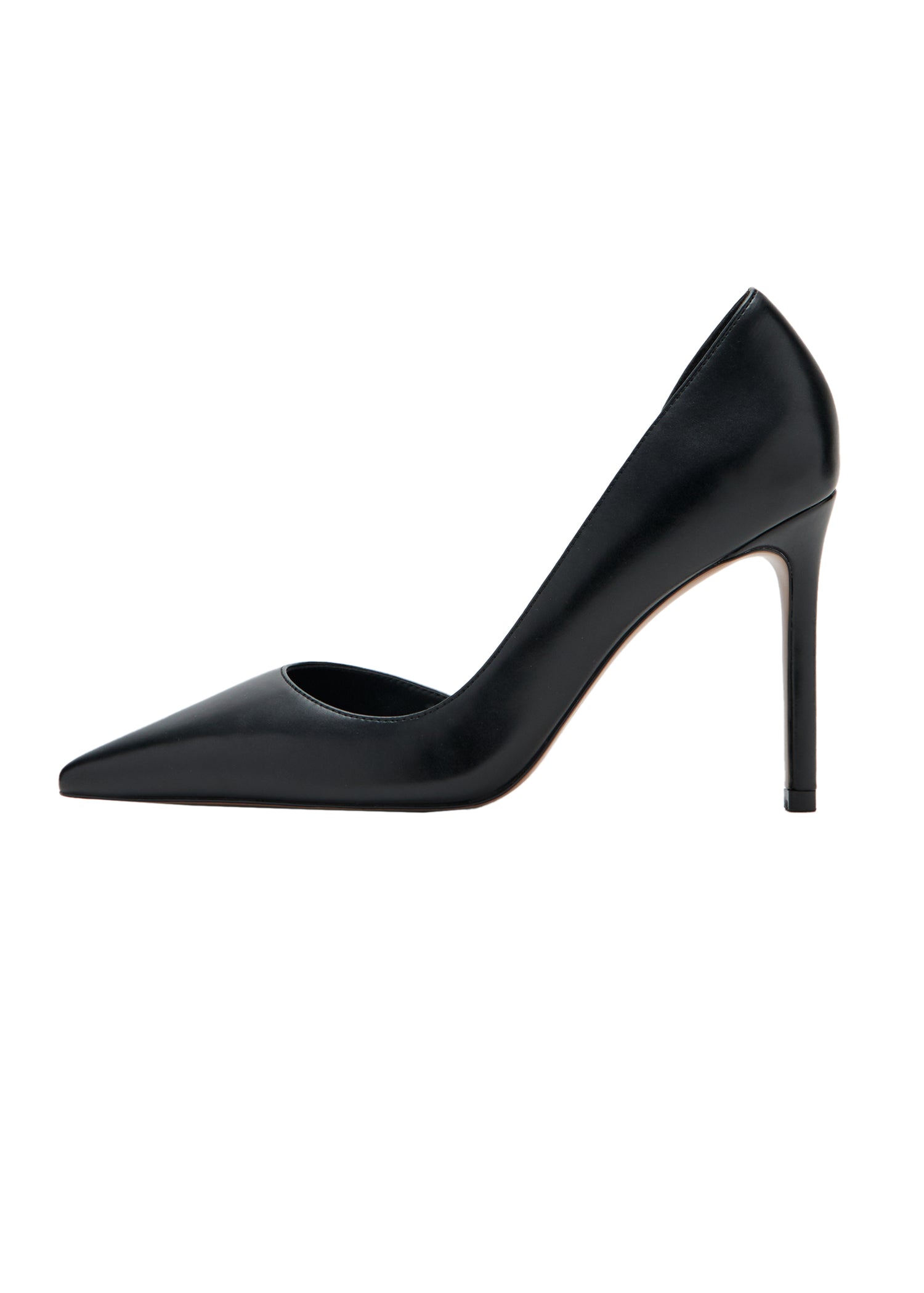 Asymmetrical Sleek Heeled Shoes - Black