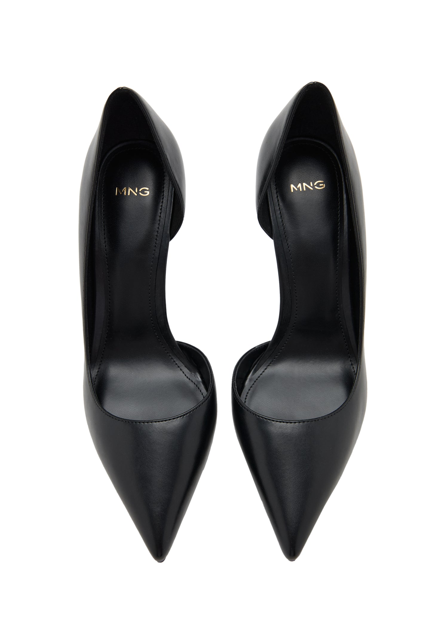 Asymmetrical Sleek Heeled Shoes - Black