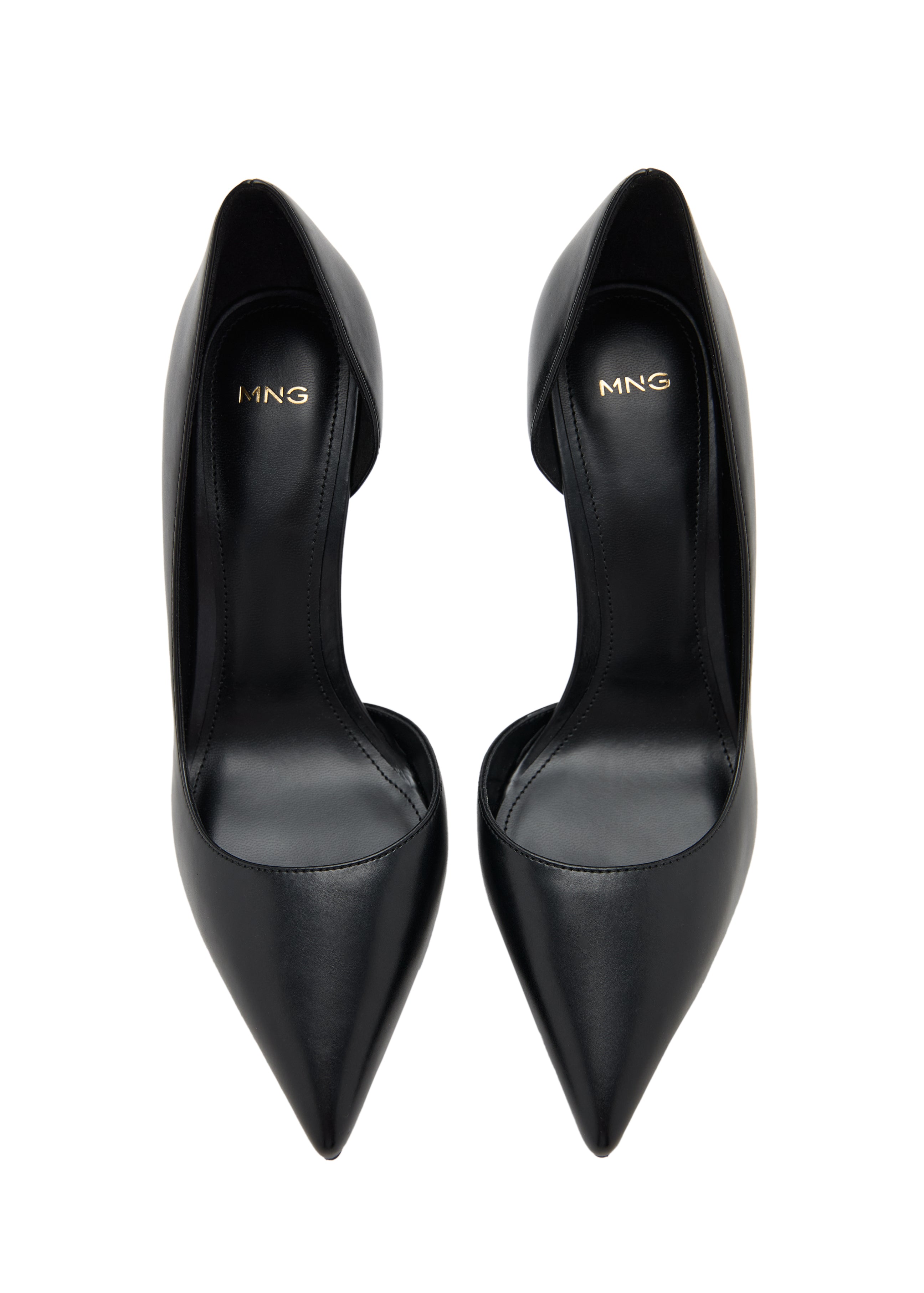 Asymmetrical Sleek Heeled Shoes - Black