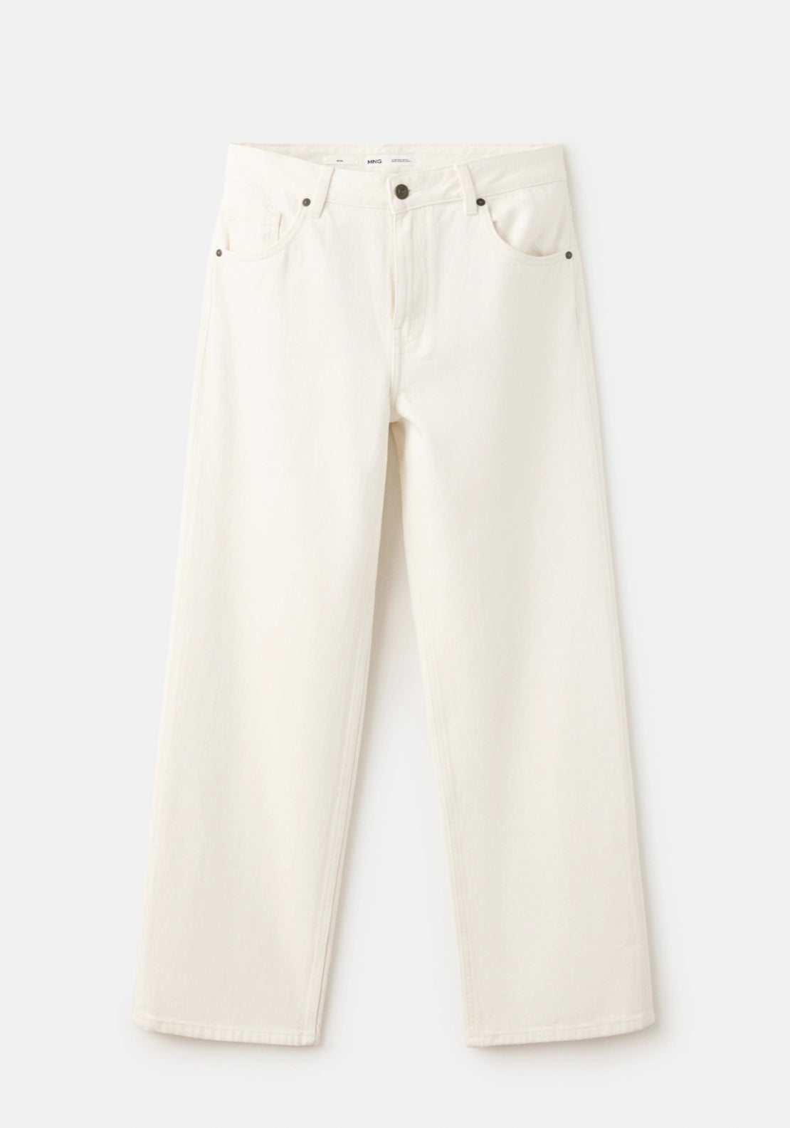 Miami Medium Rise Straight Fit Jeans - Cream