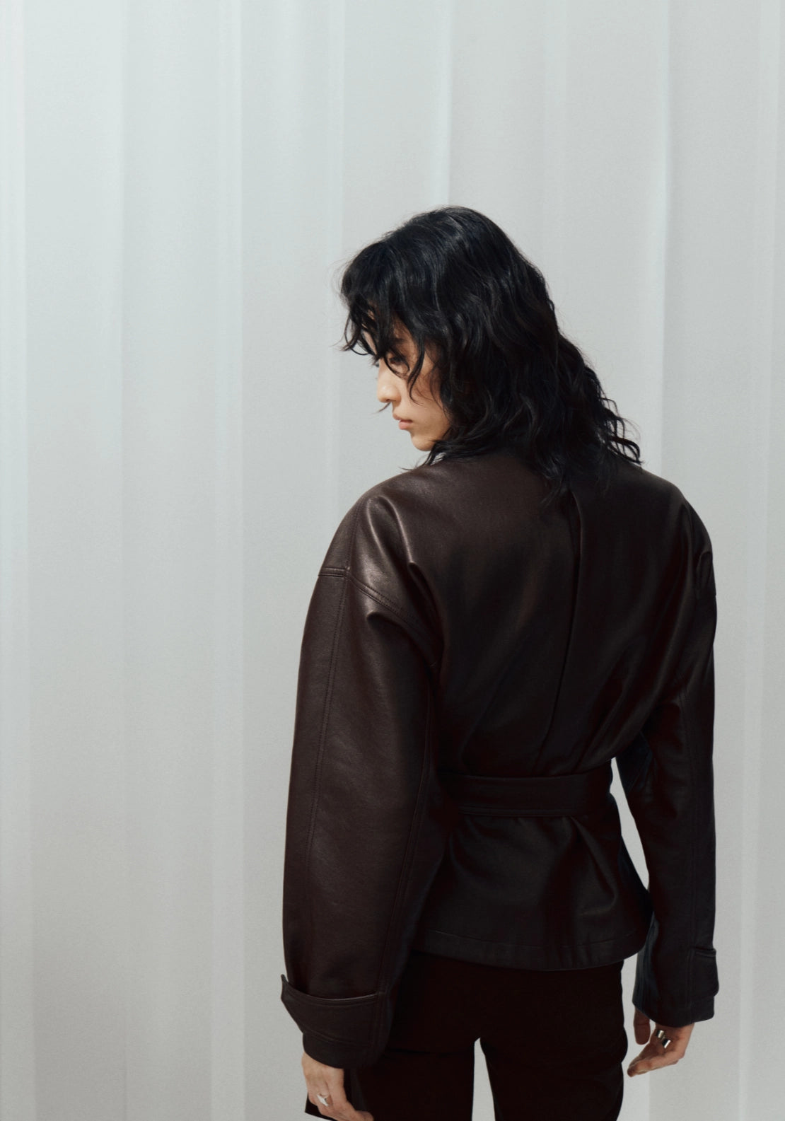 Oversized Belted Jacket - Brown