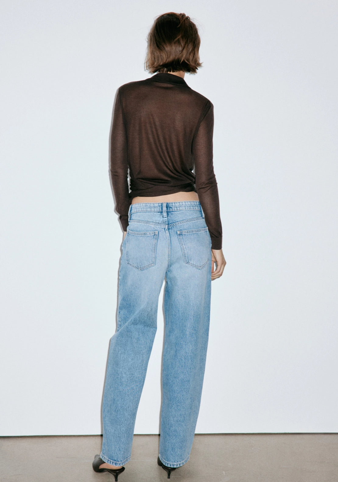 High Waisted Barrel Jeans - Denim Blue