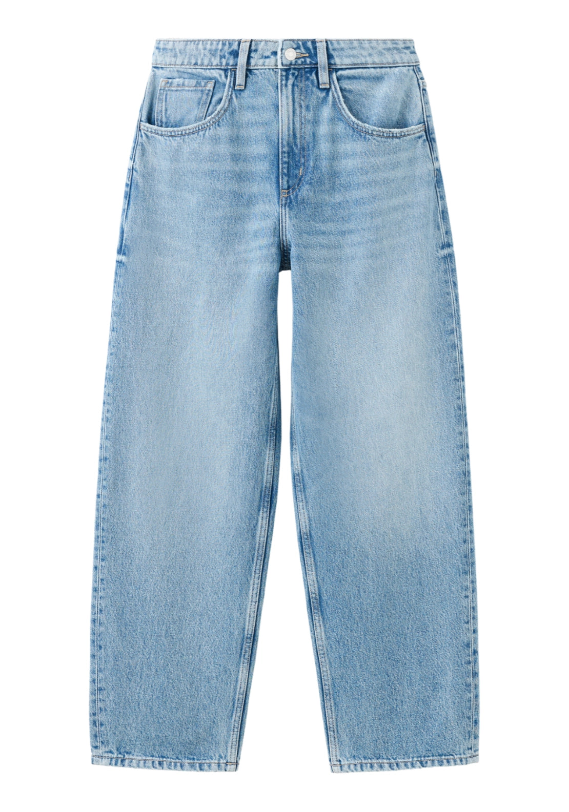 High Waisted Barrel Jeans - Denim Blue