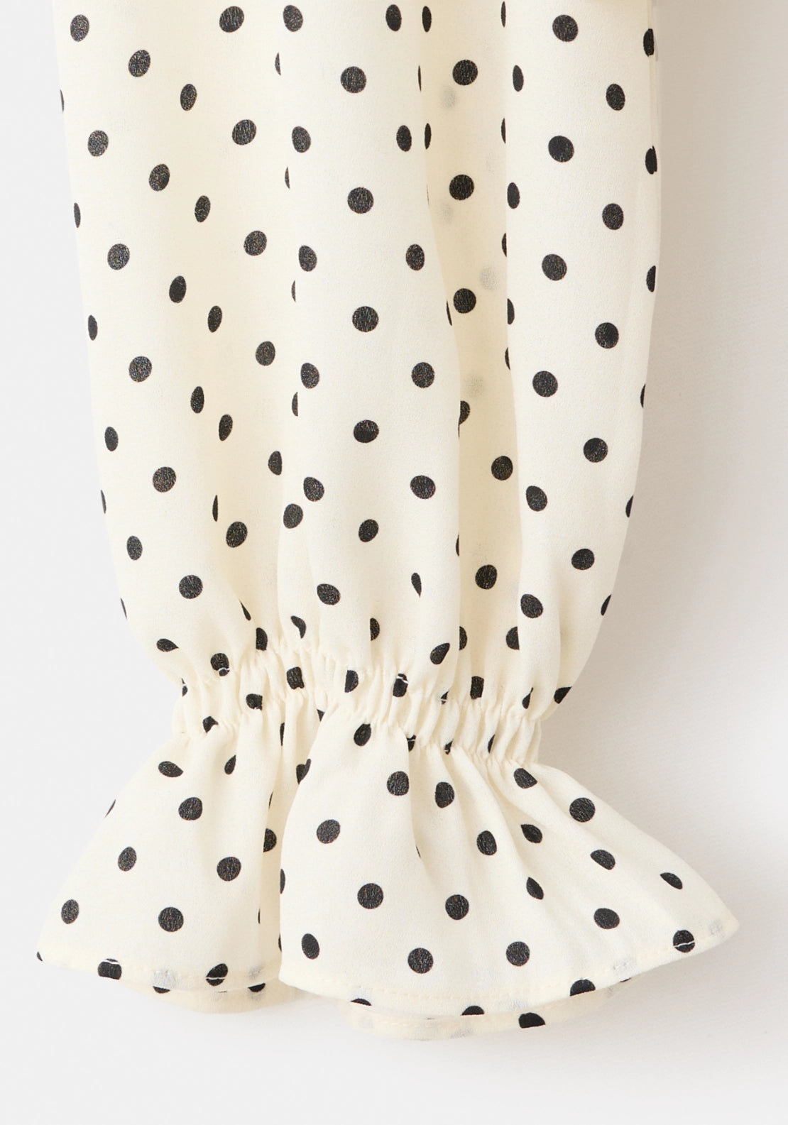 Polka Dot V-Neck Blouse - Cream