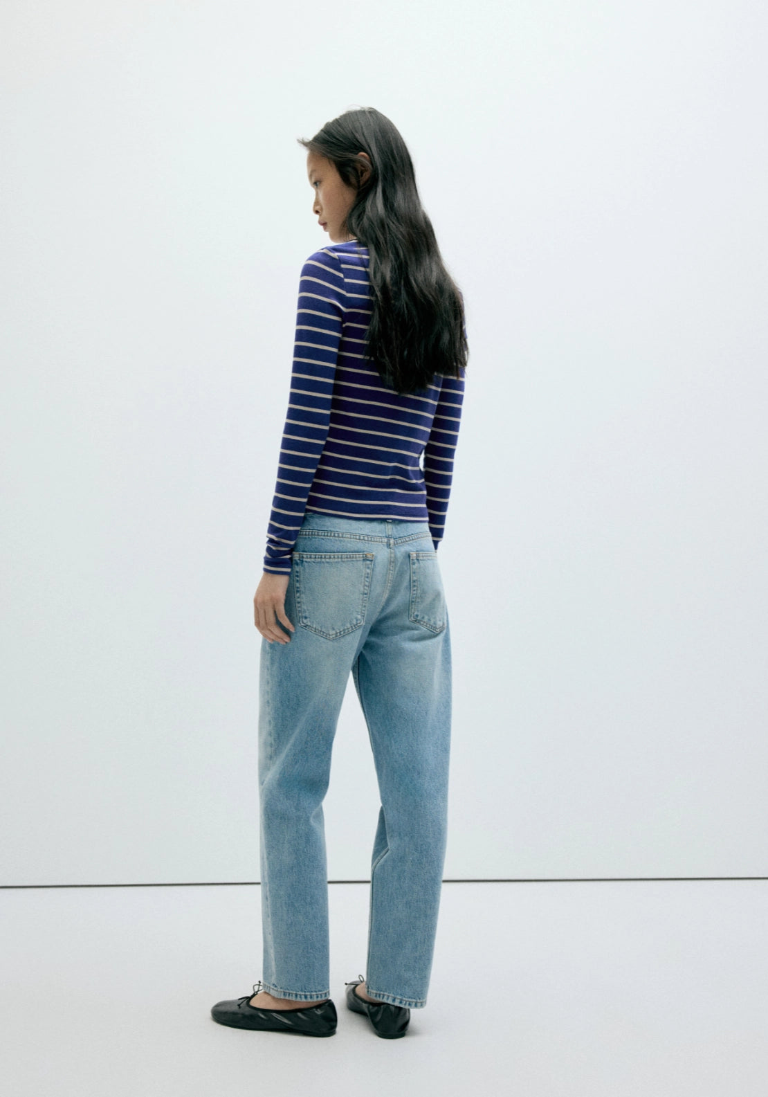 Long-Sleeved Striped T-Shirt - Blue