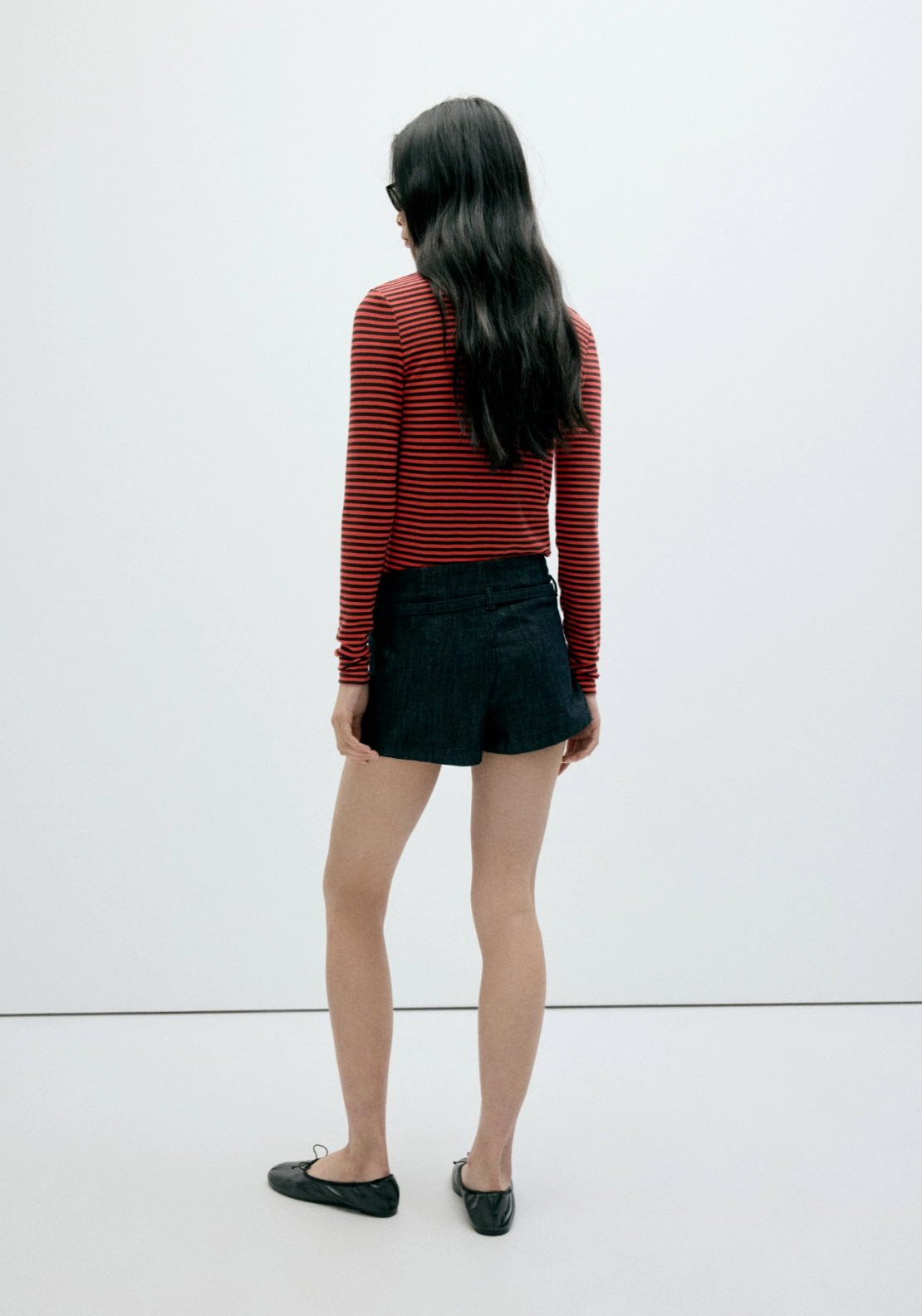 Long-Sleeved Striped T-Shirt - Red