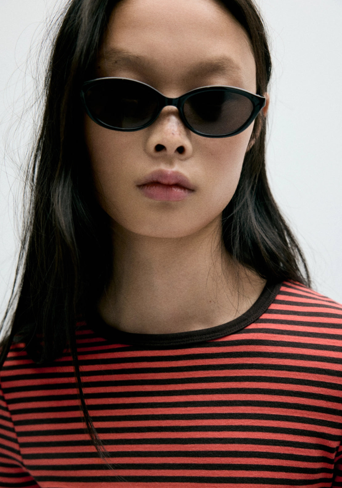 Long-Sleeved Striped T-Shirt - Red
