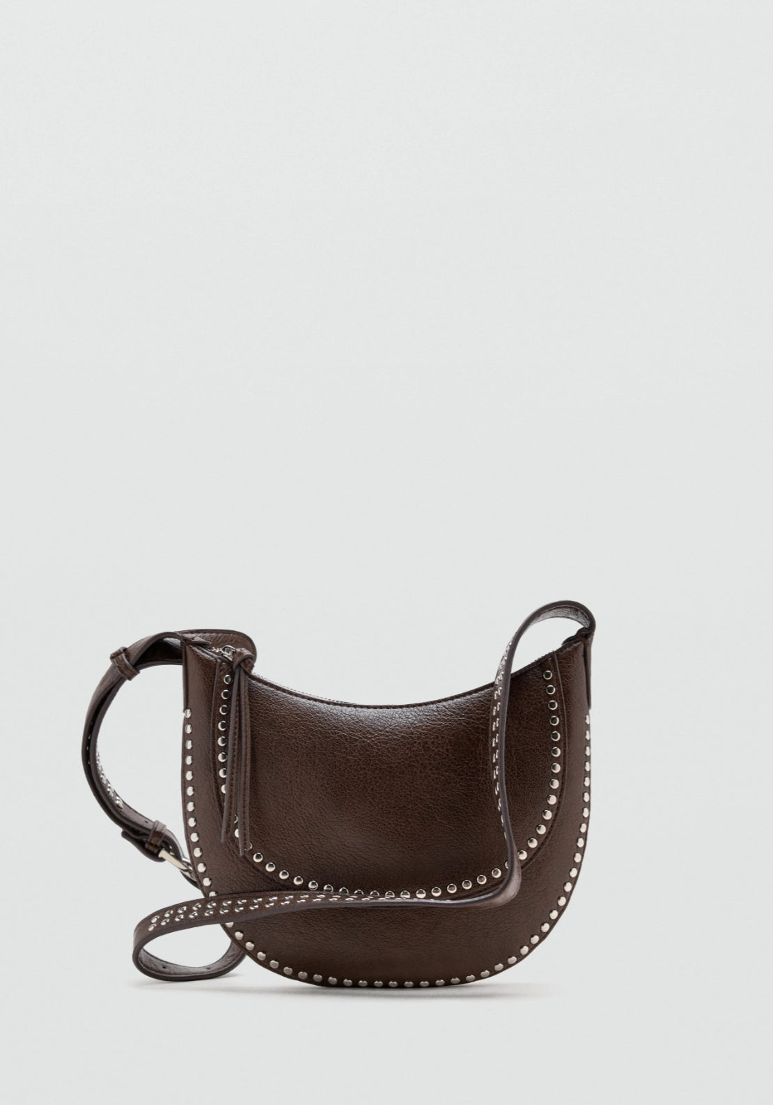 Studded Crossbody Bag - Brown