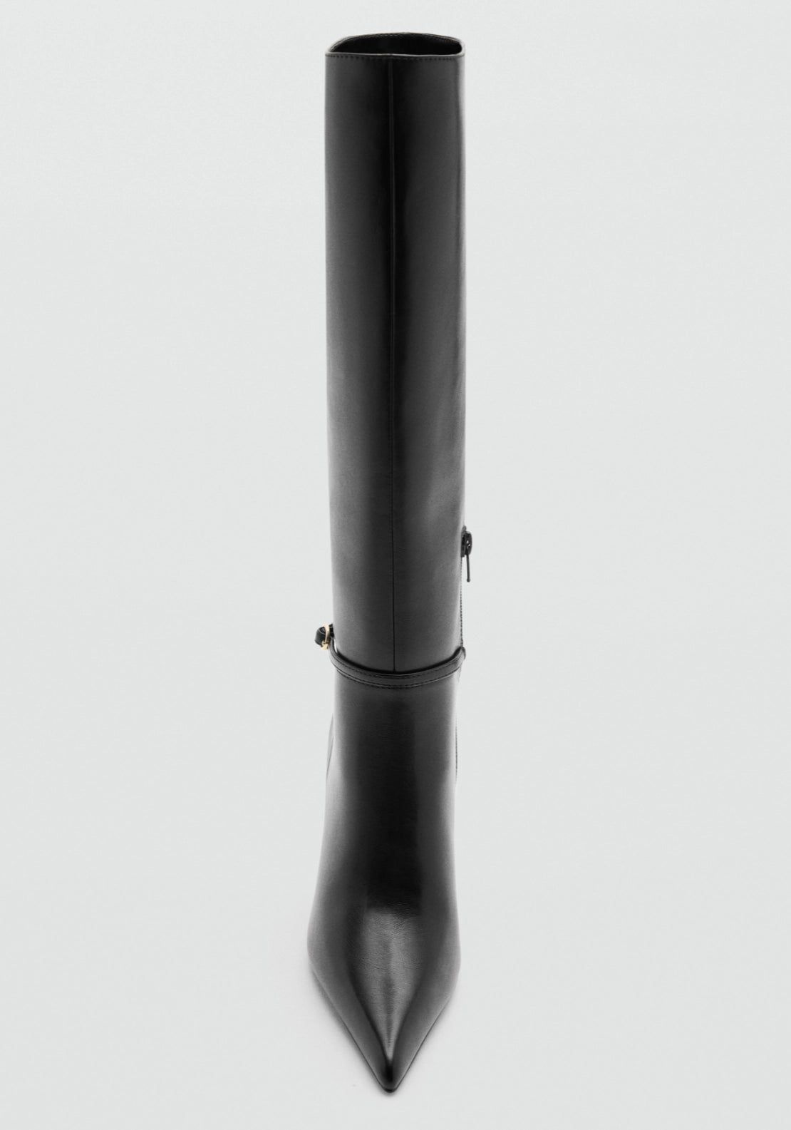 Buckle Knee-High Boots - Black