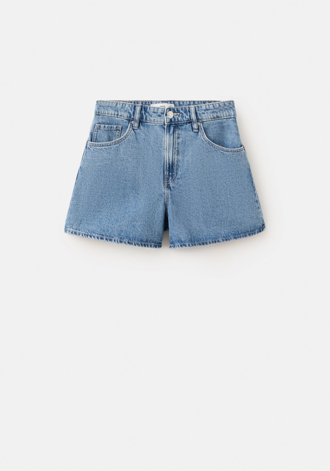 Straight Fit Denim Shorts - Denim Blue