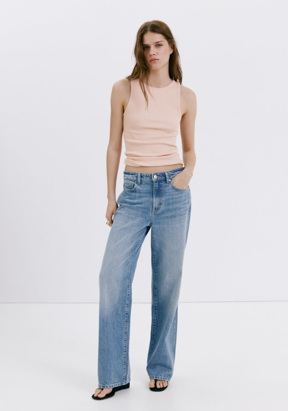 Ribbed Cotton-Blend Top - Pink