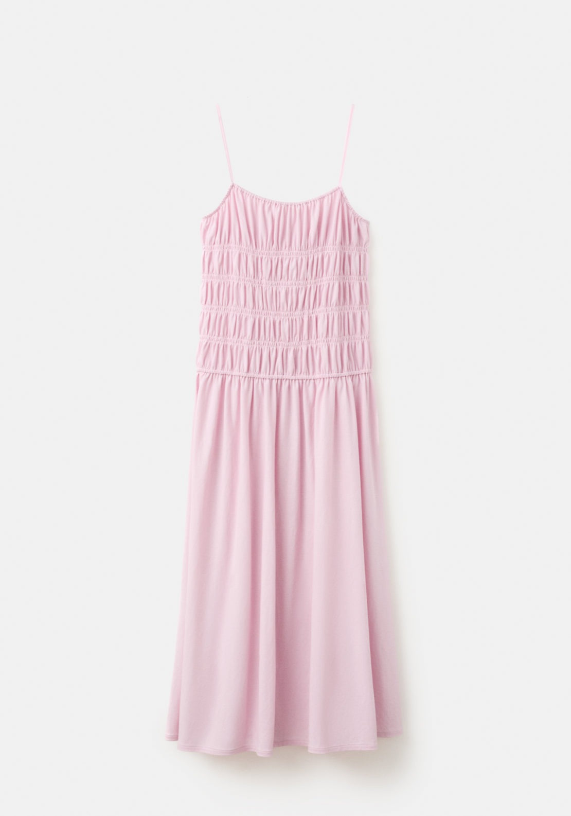 Ruched Long Dress - Pink