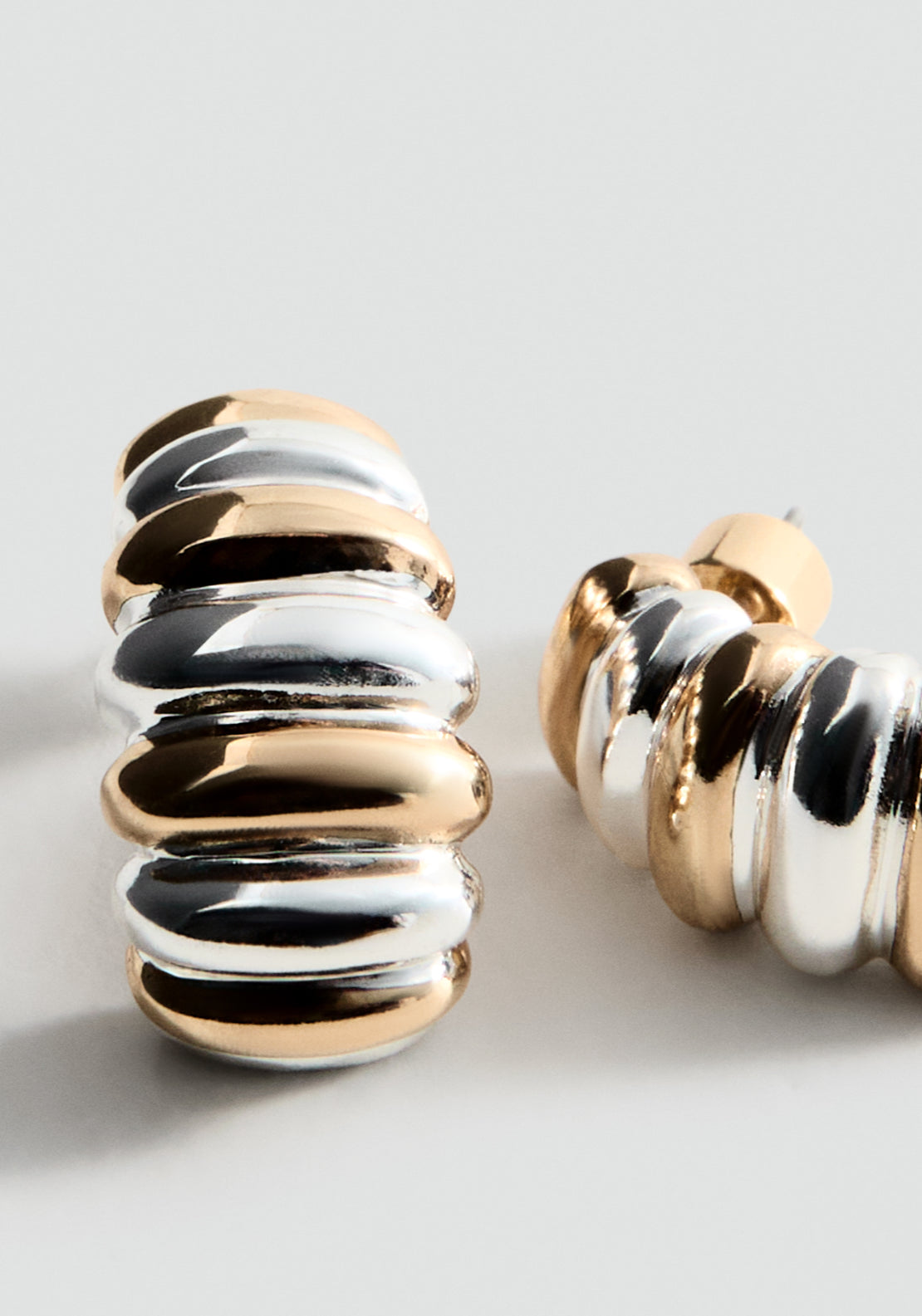 Two-Tone Earrings - Gold