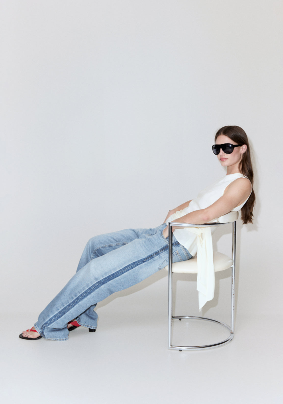 Mid Rise Straight Jeans - Denim Blue