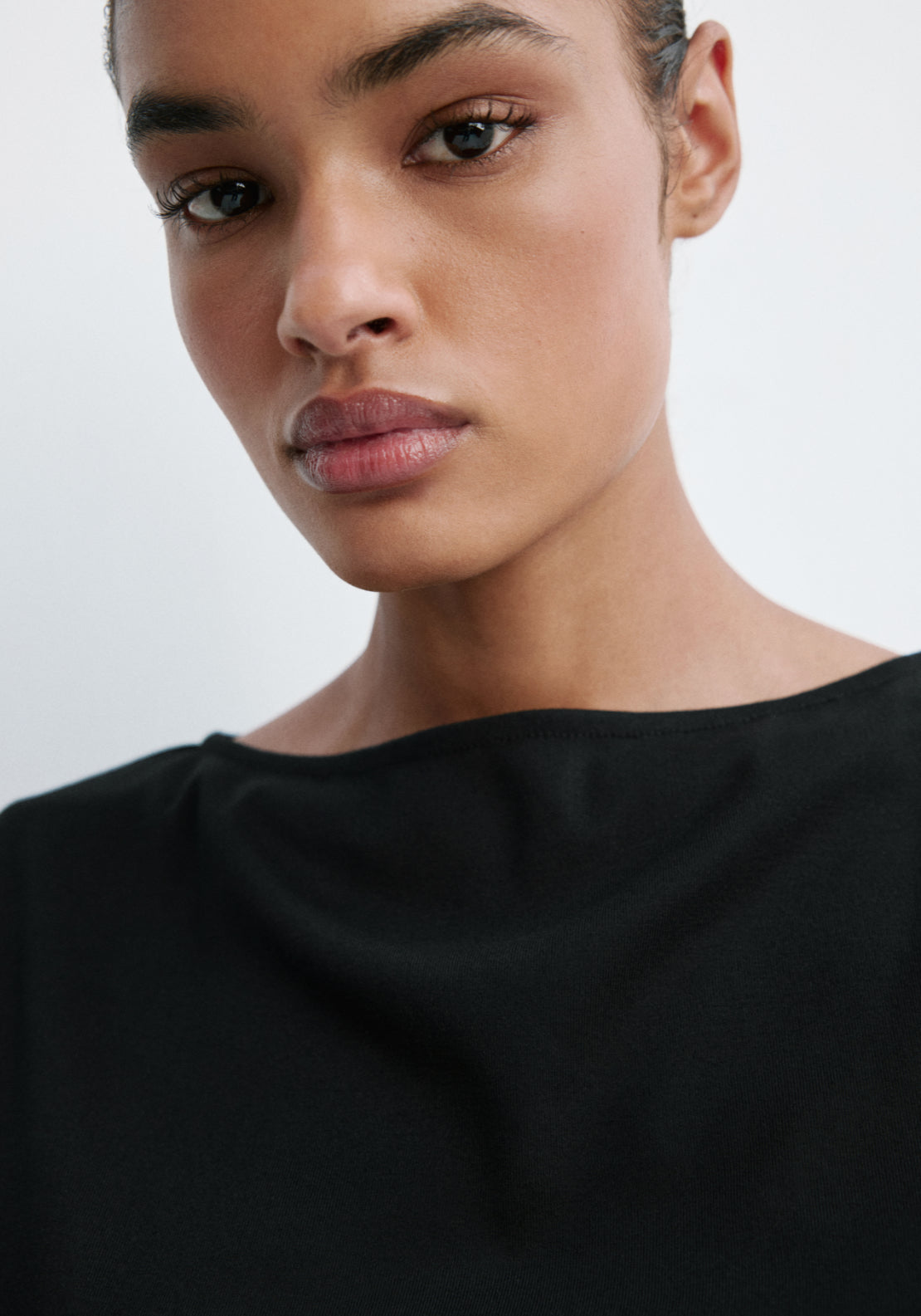 Sleeveless Rusched Top Lace Trim - Black