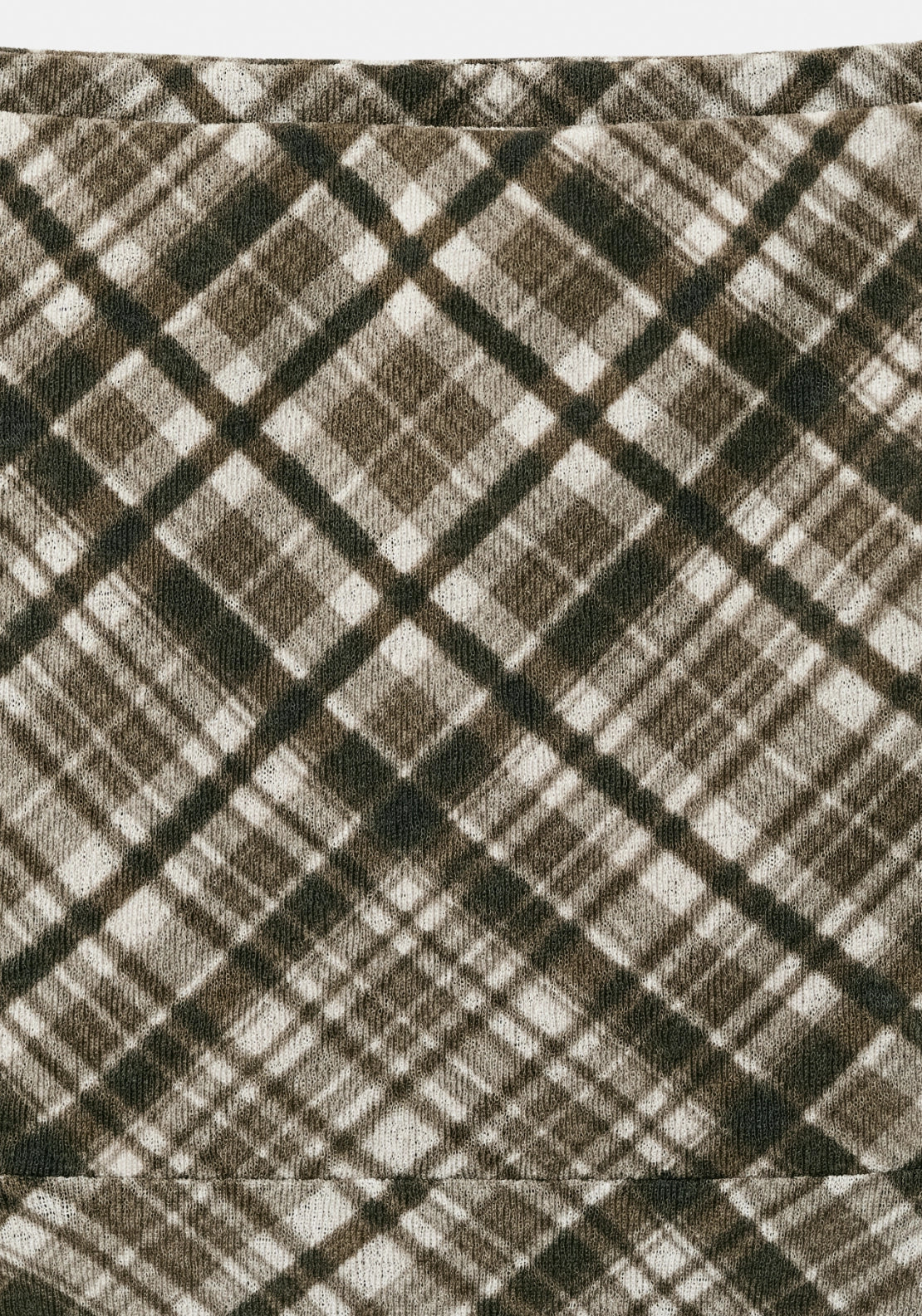 Check Print Asymmetric Skirt - Brown
