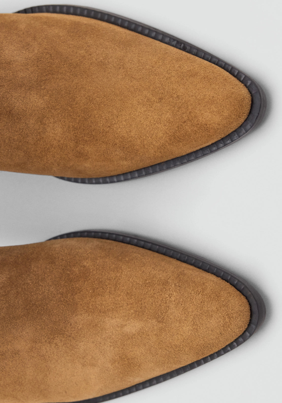 Suede Block Heel Boots - Brown