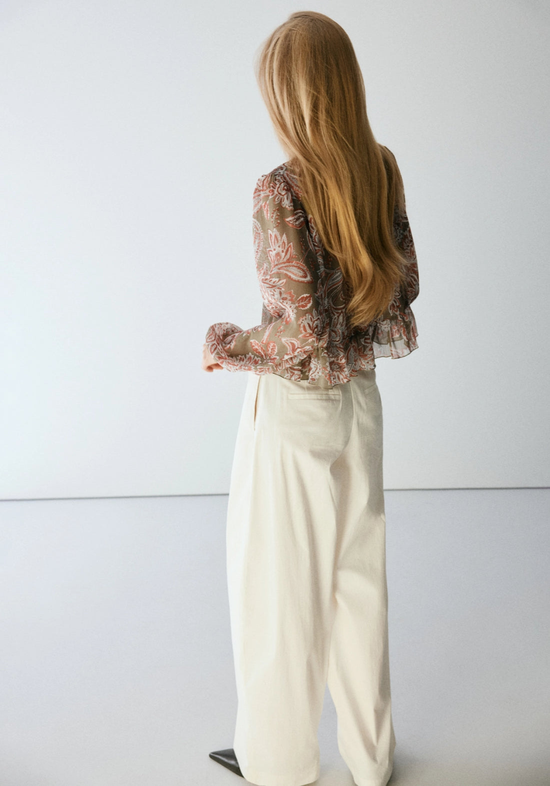 Floral Blouse With Bow Detail - Green