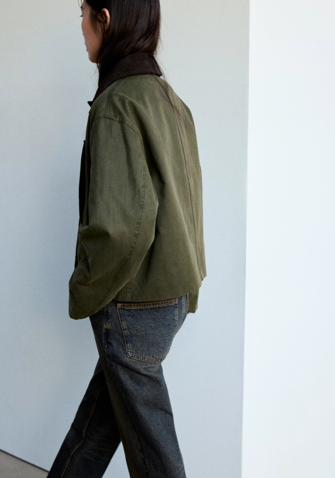 Corduroy Collar Jacket - Green