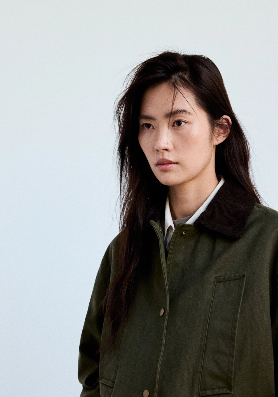 Corduroy Collar Jacket - Green