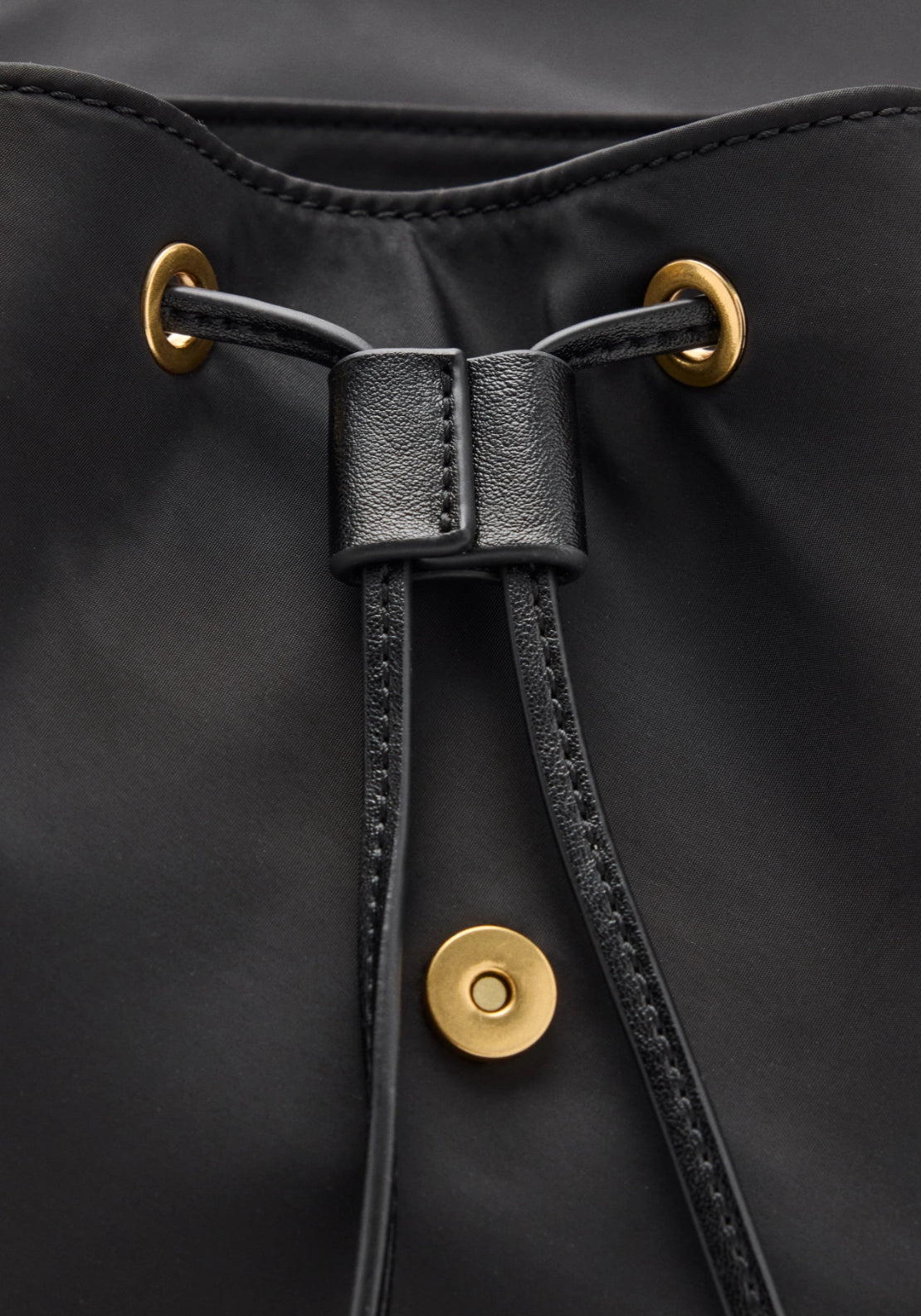 Pocket Backpack With Buckle - Black