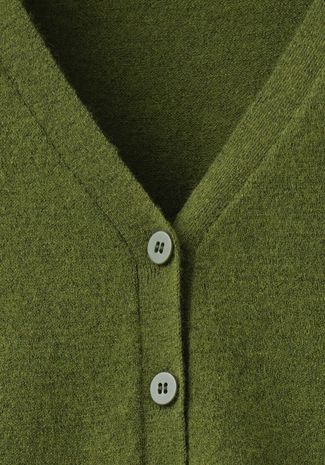 Button Front V-Neck Cardigan - Green