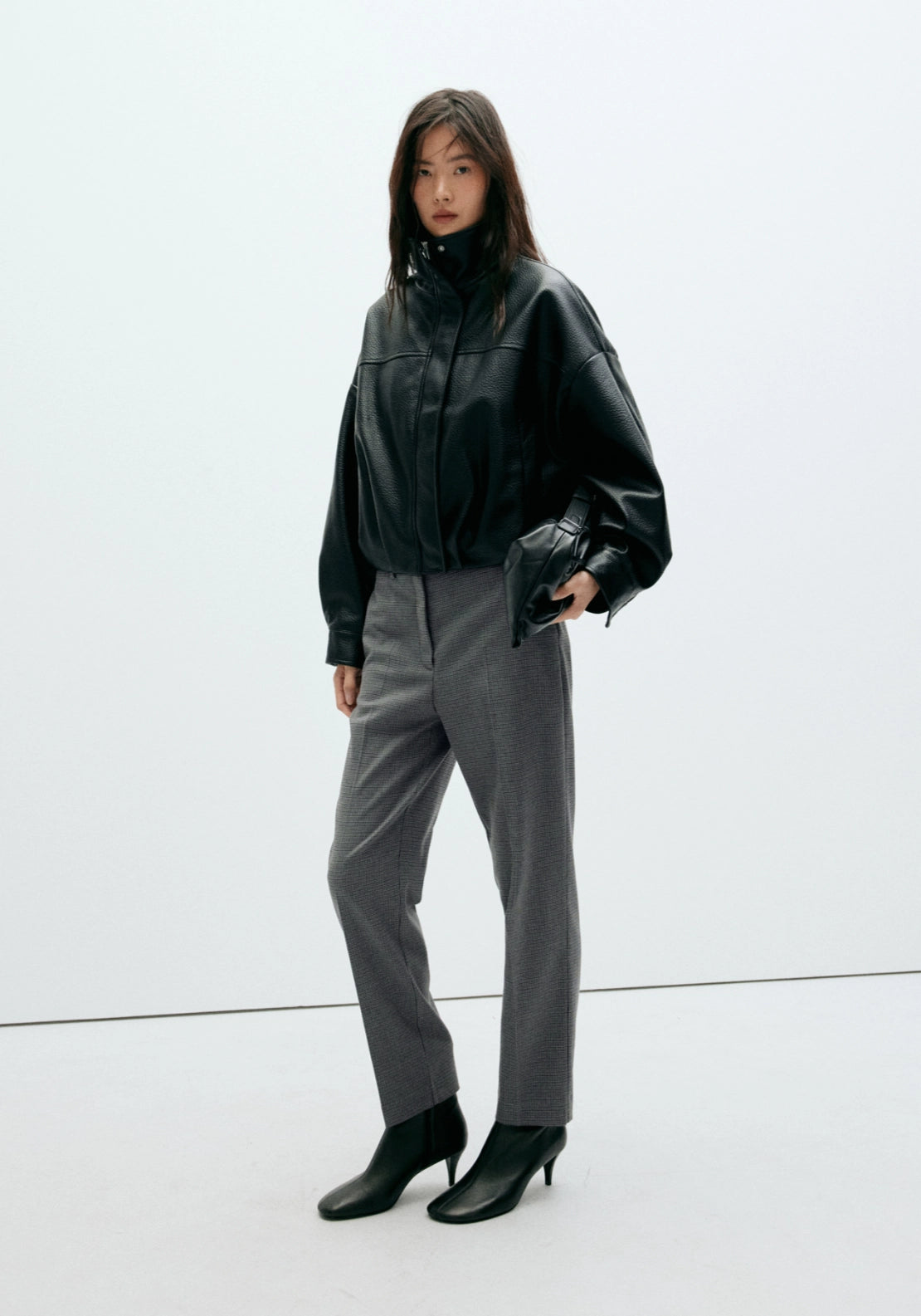 Chalk Stripe Straight Trousers - Blue