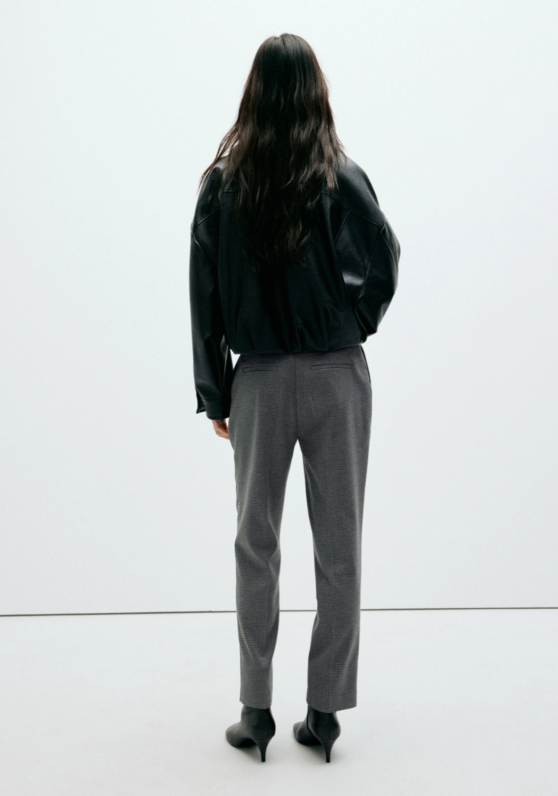 Chalk Stripe Straight Trousers - Blue