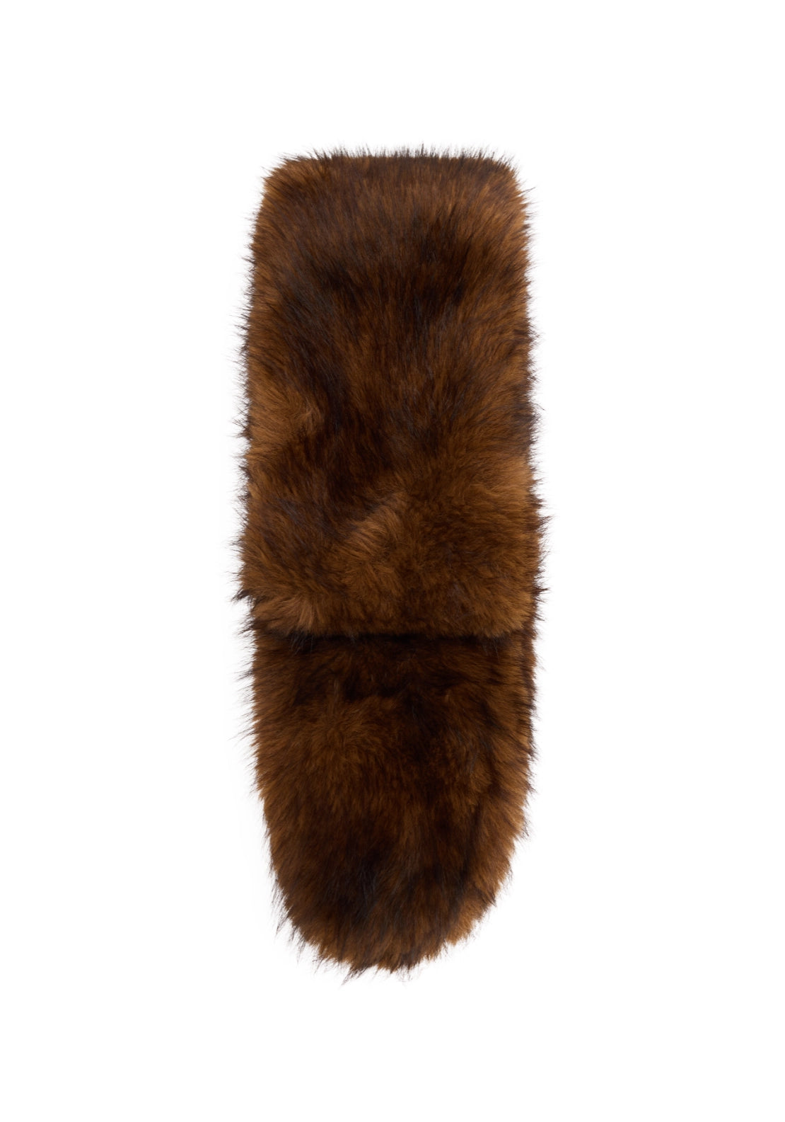 Plush Faux Fur Scarf - Brown