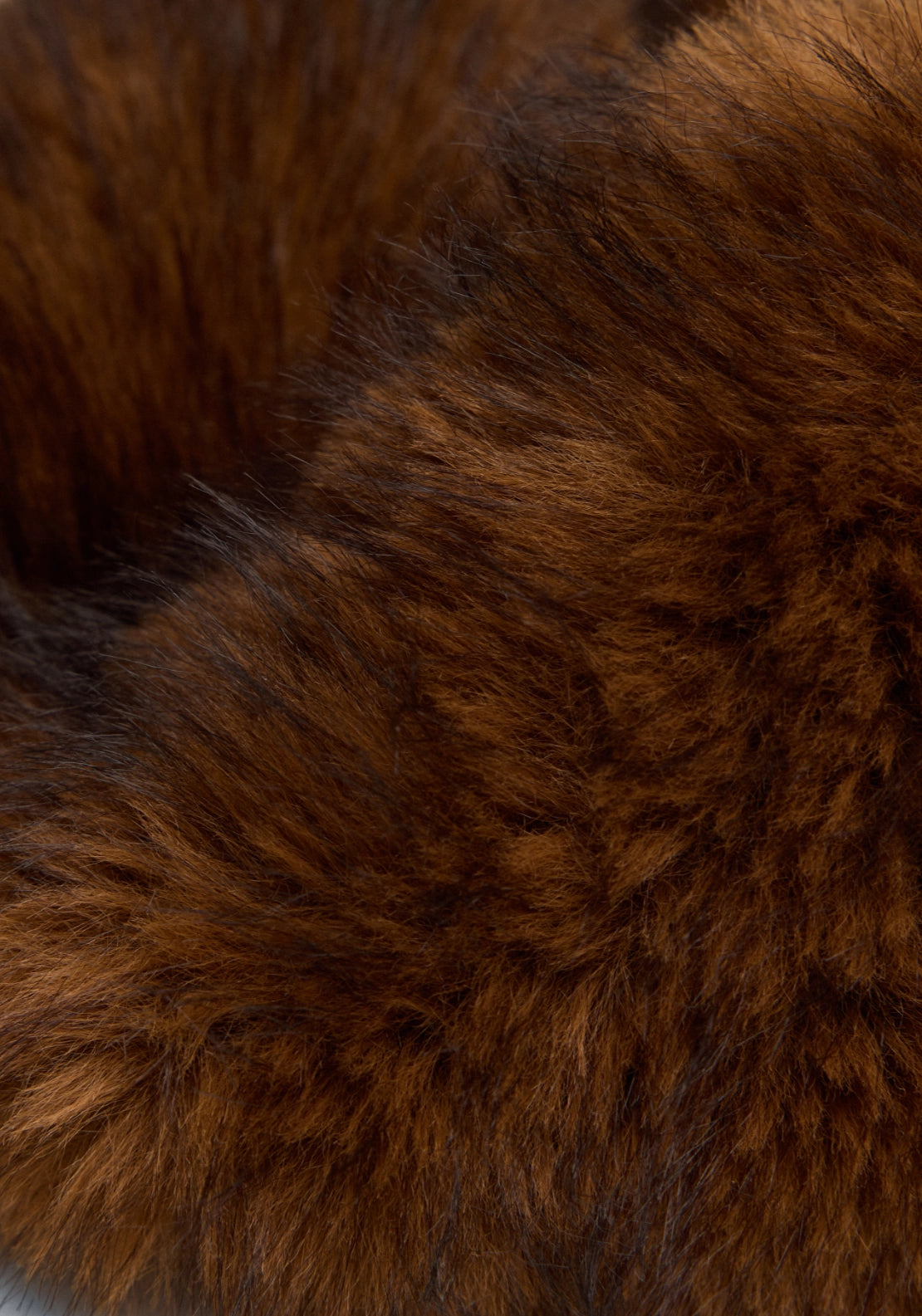 Plush Faux Fur Scarf - Brown