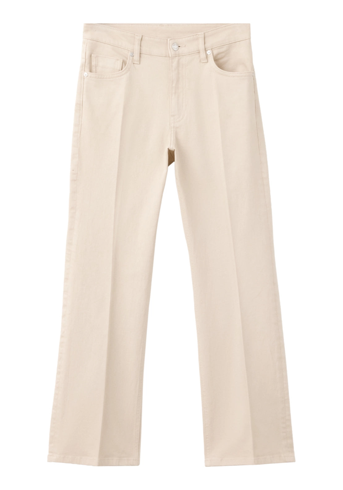 Sienna Cropped Flared Jeans - Beige