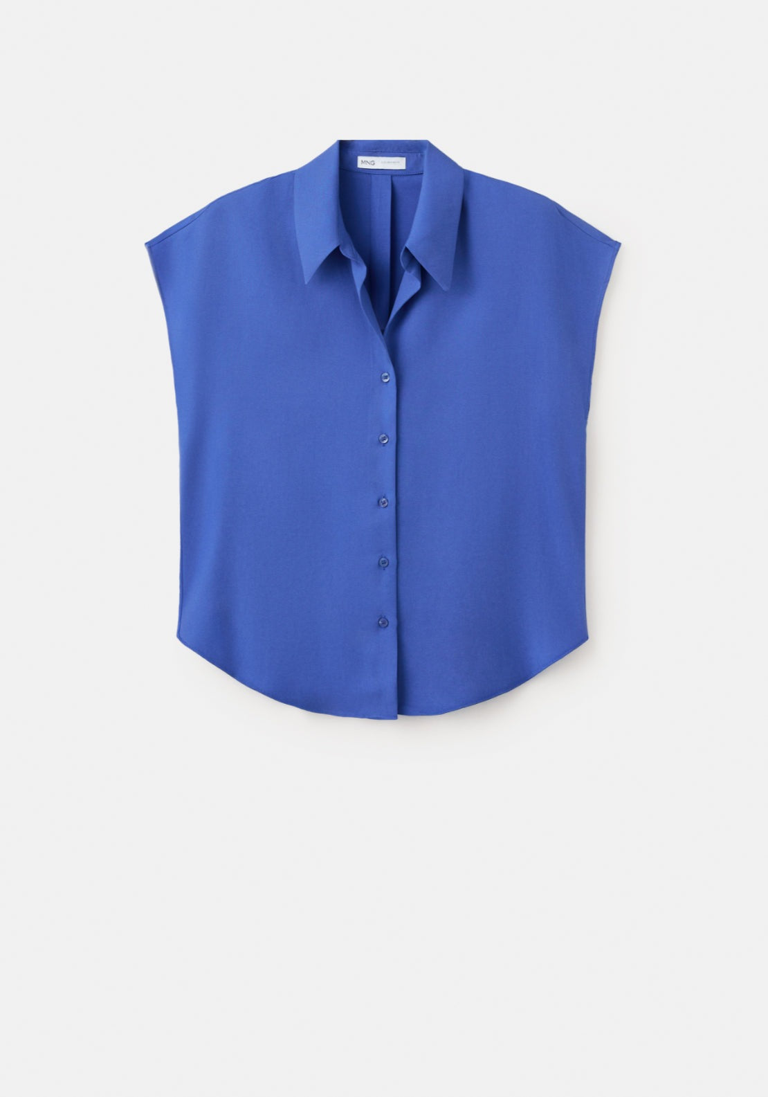 Short-Sleeved Lyocell Shirt - Blue