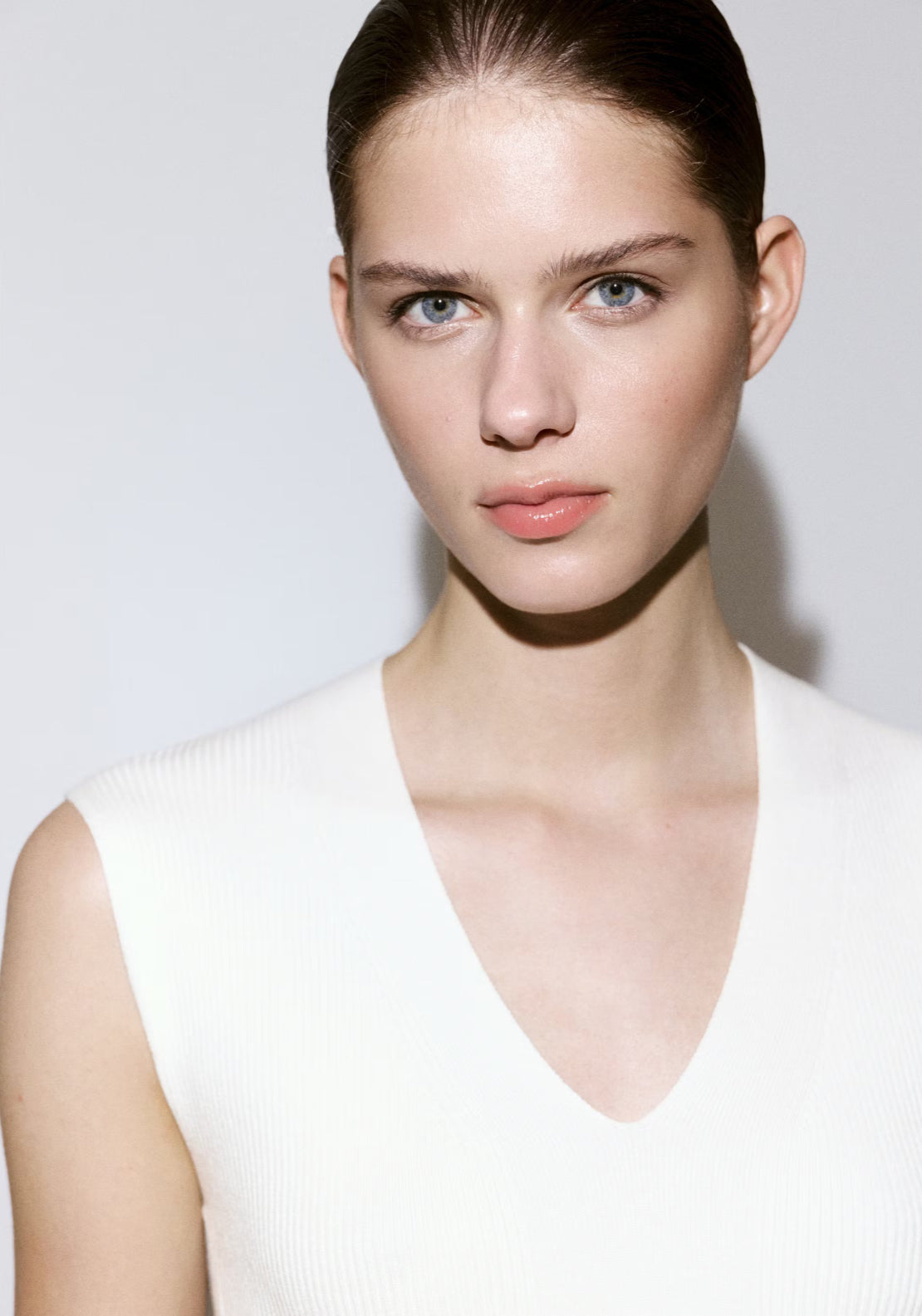 Mango V-Neck Knitted Dress - White 4 Shaws Department Stores
