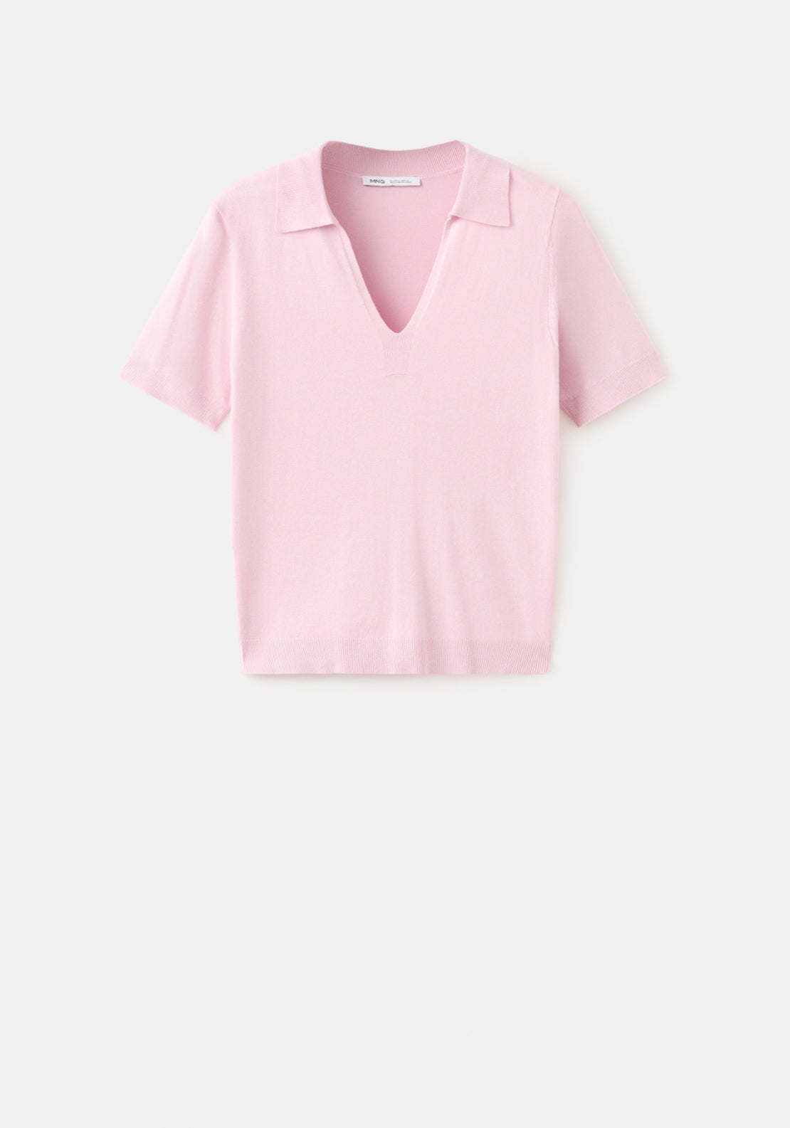 Fine-Knit Polo Shirt - Pink