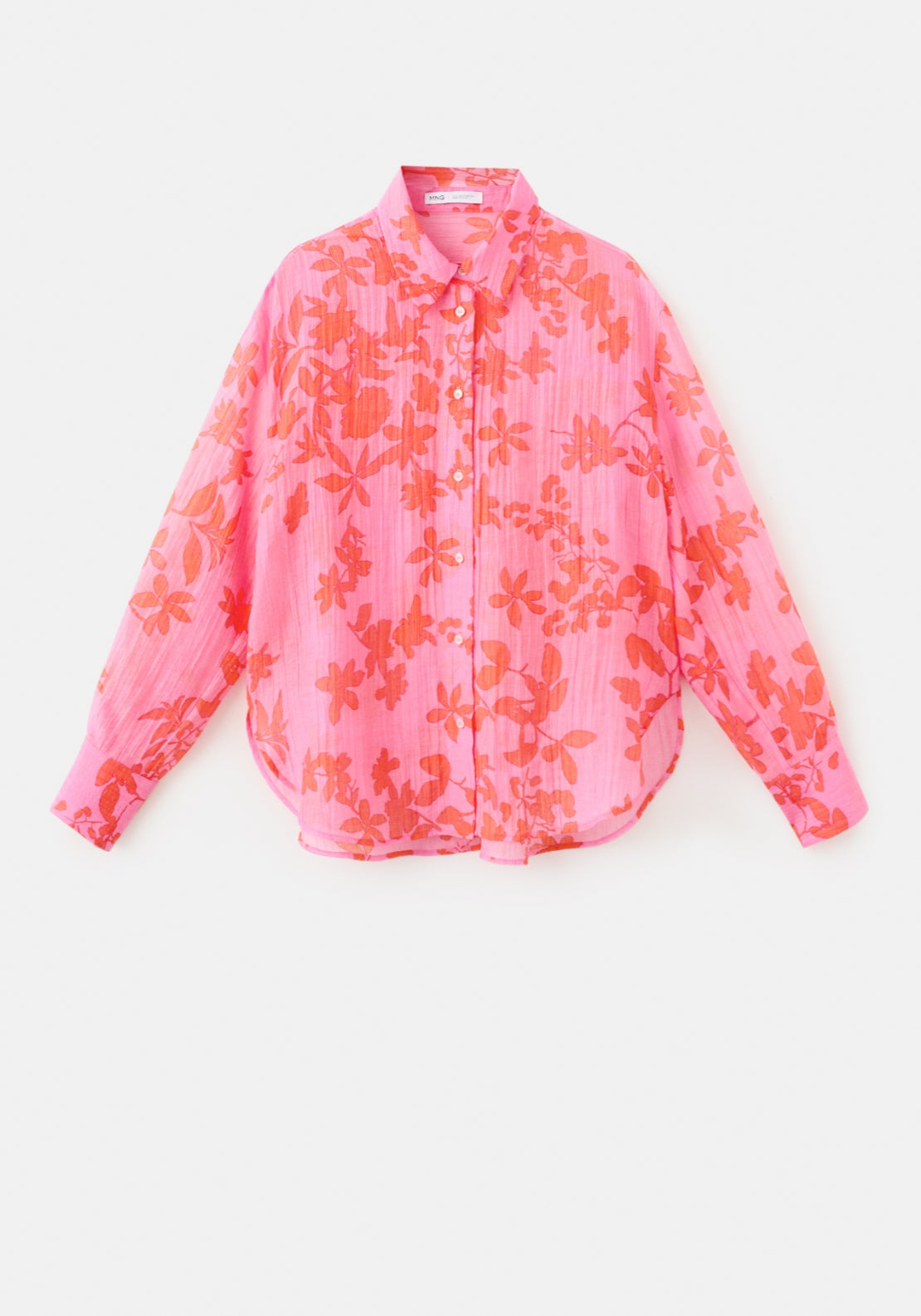 Floral Print Lyocell Shirt - Pink