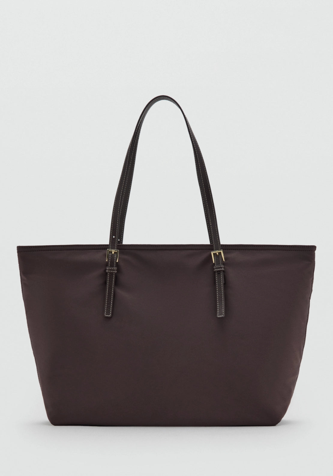 Shopper Bag With Buckle Detail - Brown