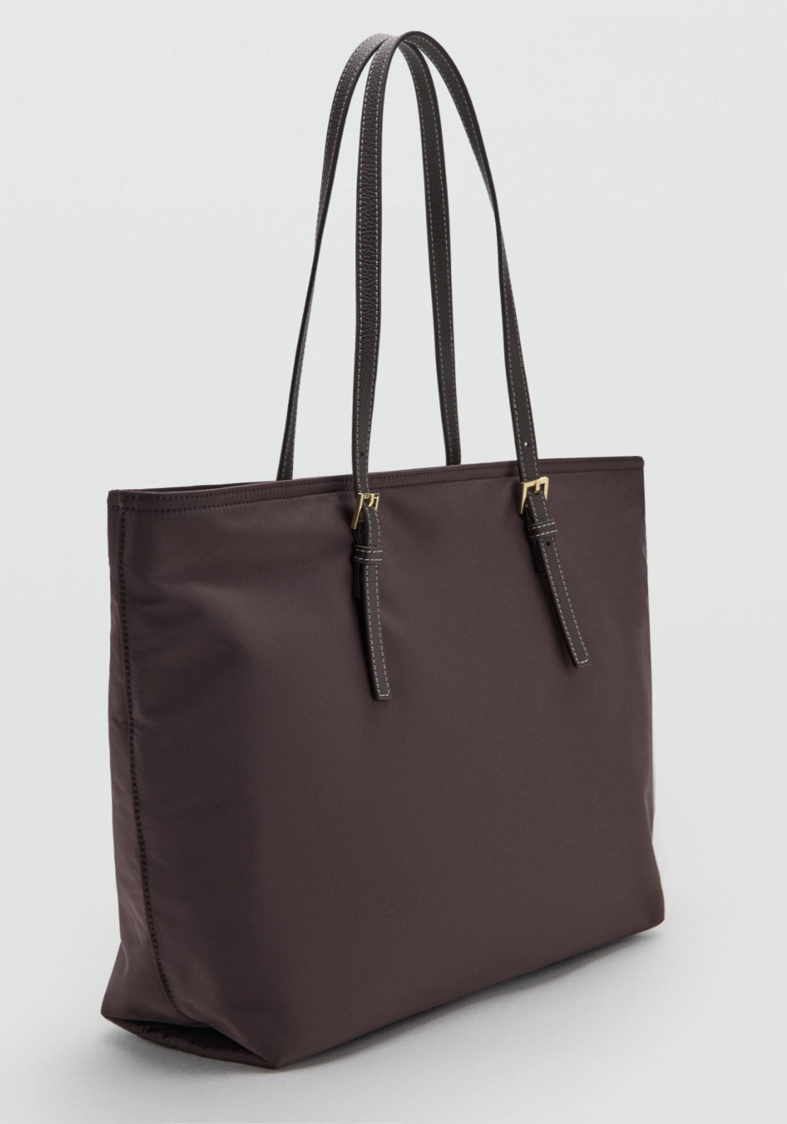Shopper Bag With Buckle Detail - Brown