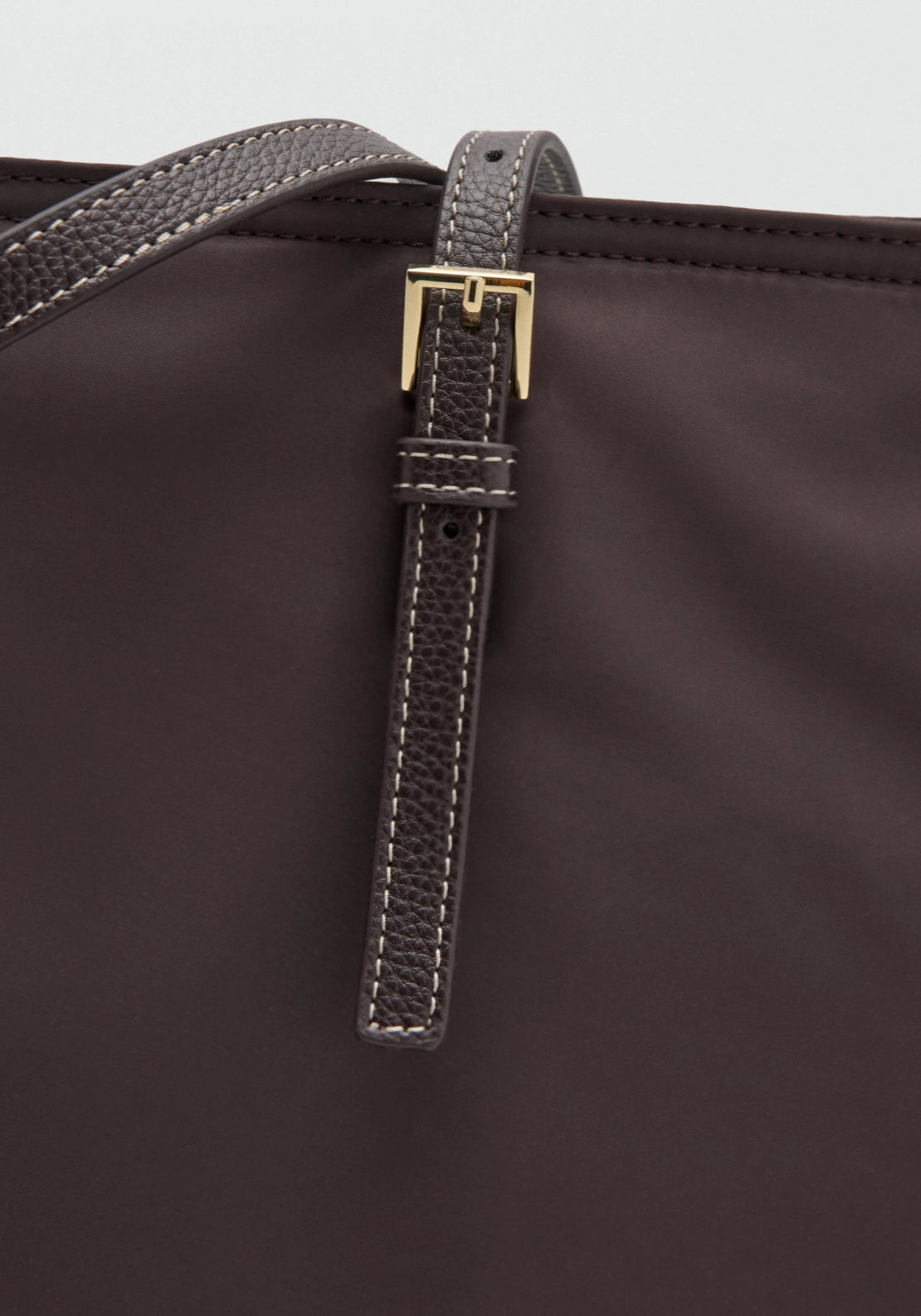 Shopper Bag With Buckle Detail - Brown