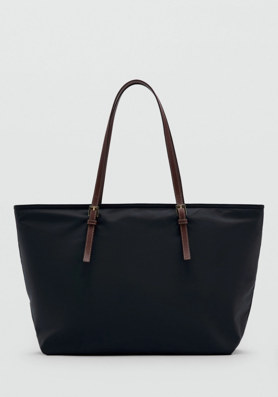 Shopper Bag With Buckle Detail - Black