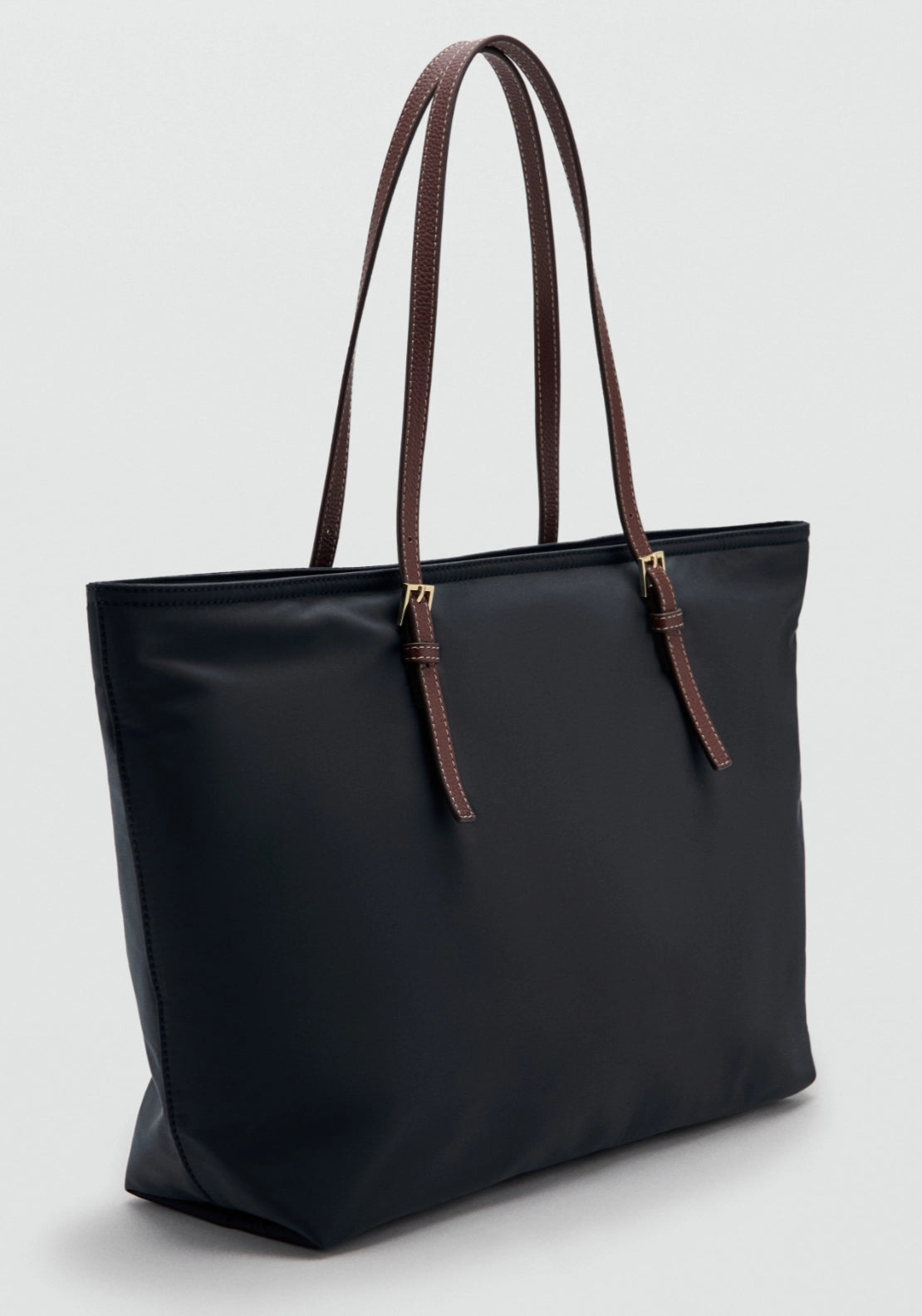 Shopper Bag With Buckle Detail - Black