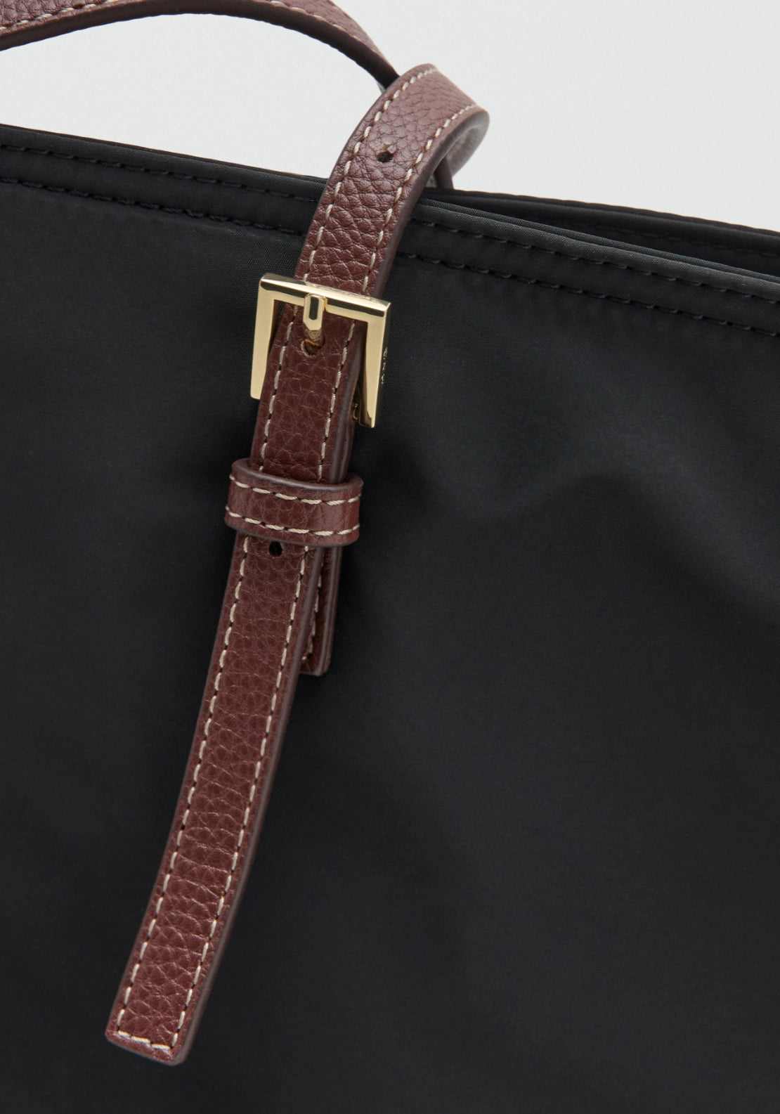 Shopper Bag With Buckle Detail - Black