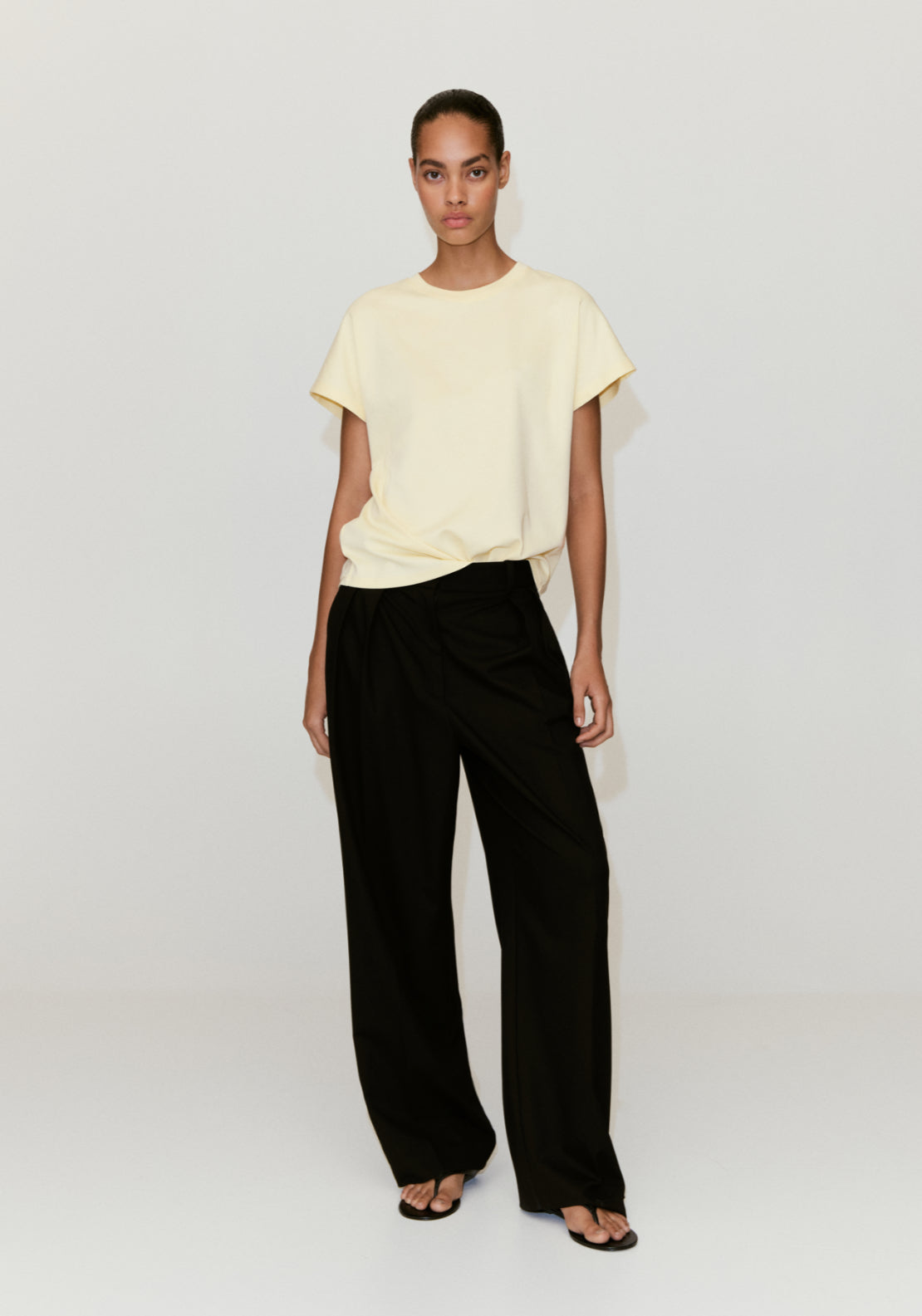 Short Sleeved Cotton T-Shirt - Yellow