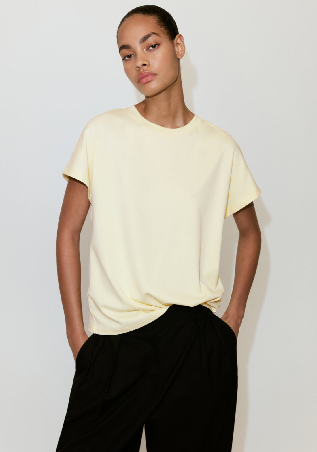 Short Sleeved Cotton T-Shirt - Yellow