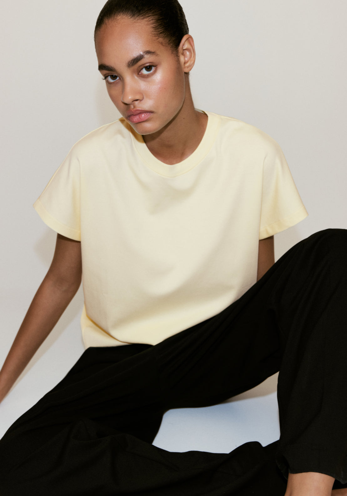 Short Sleeved Cotton T-Shirt - Yellow