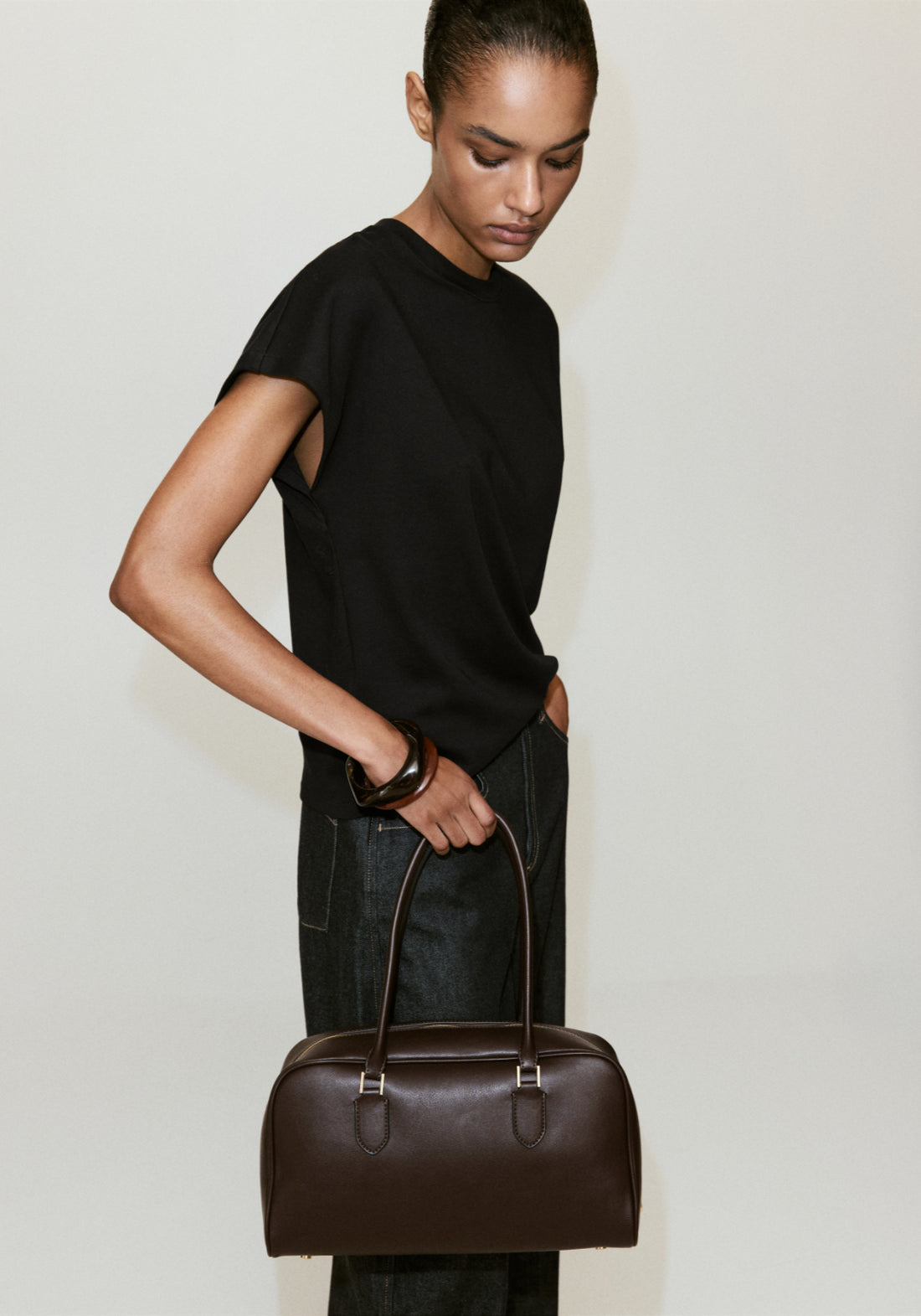 Short Sleeved Cotton T-Shirt - Black