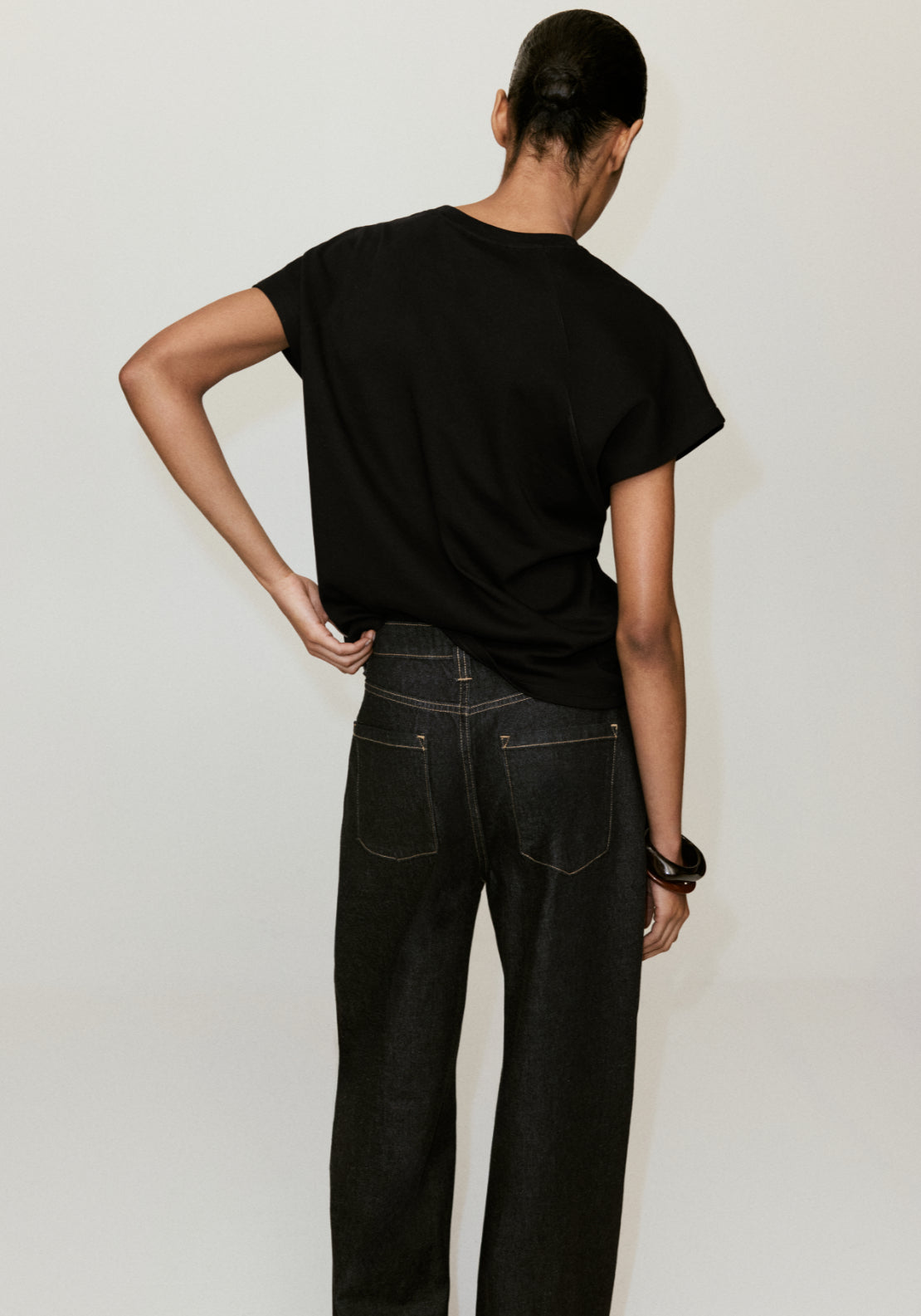Short Sleeved Cotton T-Shirt - Black