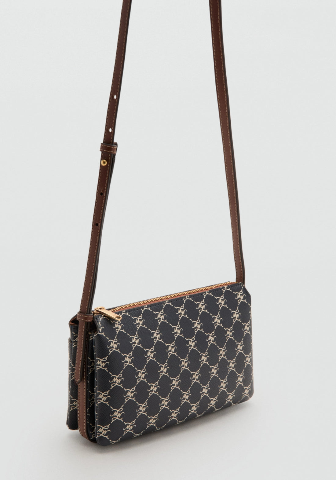 Shoulder Bag With Printed Logo - Blue