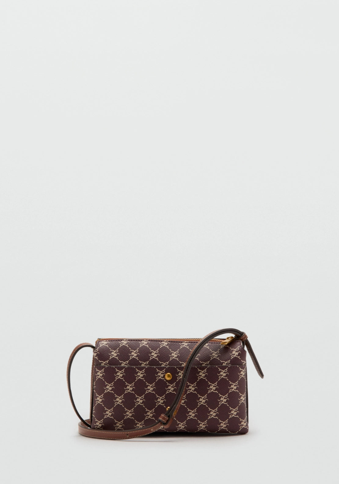 Shoulder Bag With Printed Logo - Burgundy